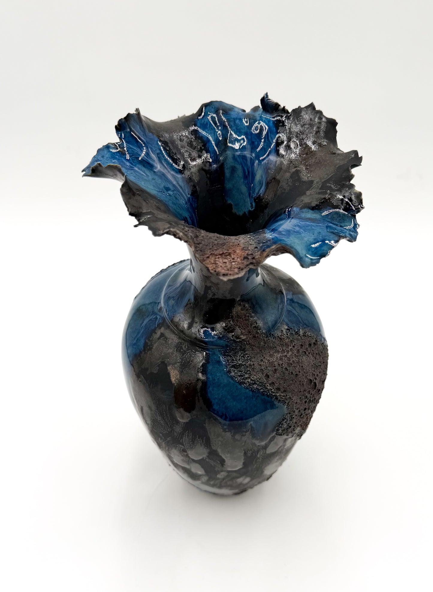 Midnight Bloom/Porcelain Coral Vessel - Midnight Series