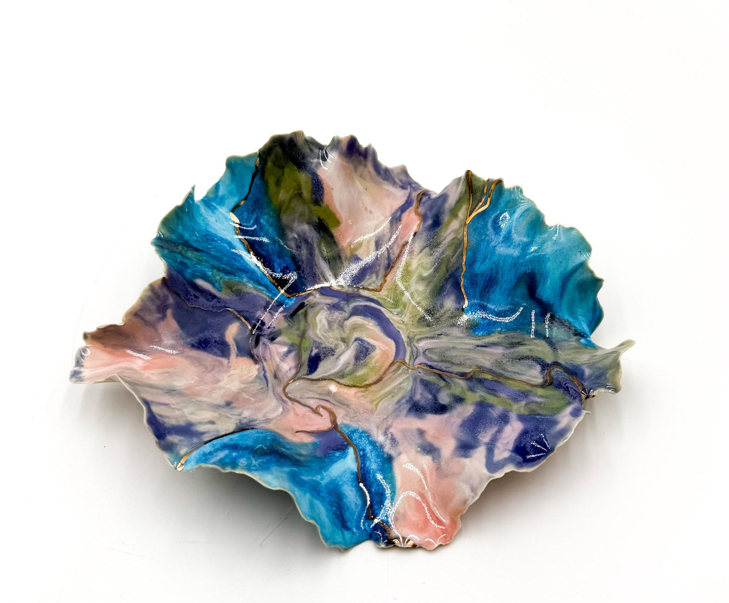 Drift of Light | Handmade Porcelain Sculptural Vessel with Gold Luster