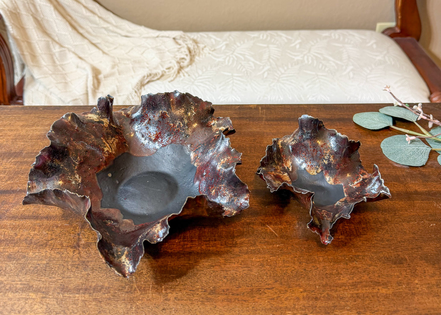 Porcelain River Rock Bowl: Handcrafted Trinket Dish