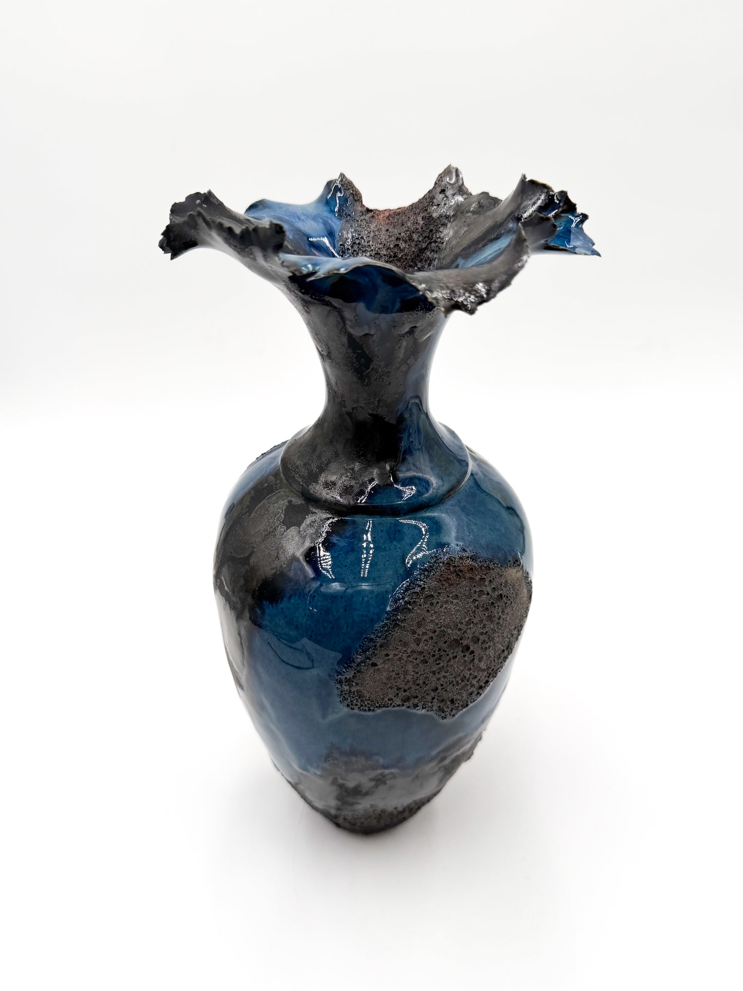 Midnight Bloom/Porcelain Coral Vessel - Midnight Series