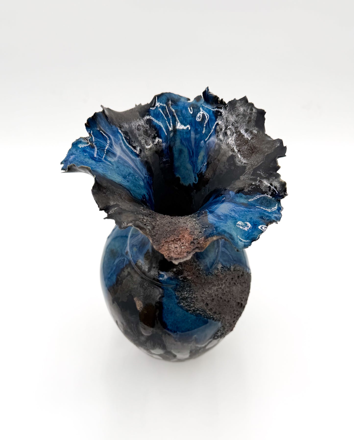 Midnight Bloom/Porcelain Coral Vessel - Midnight Series