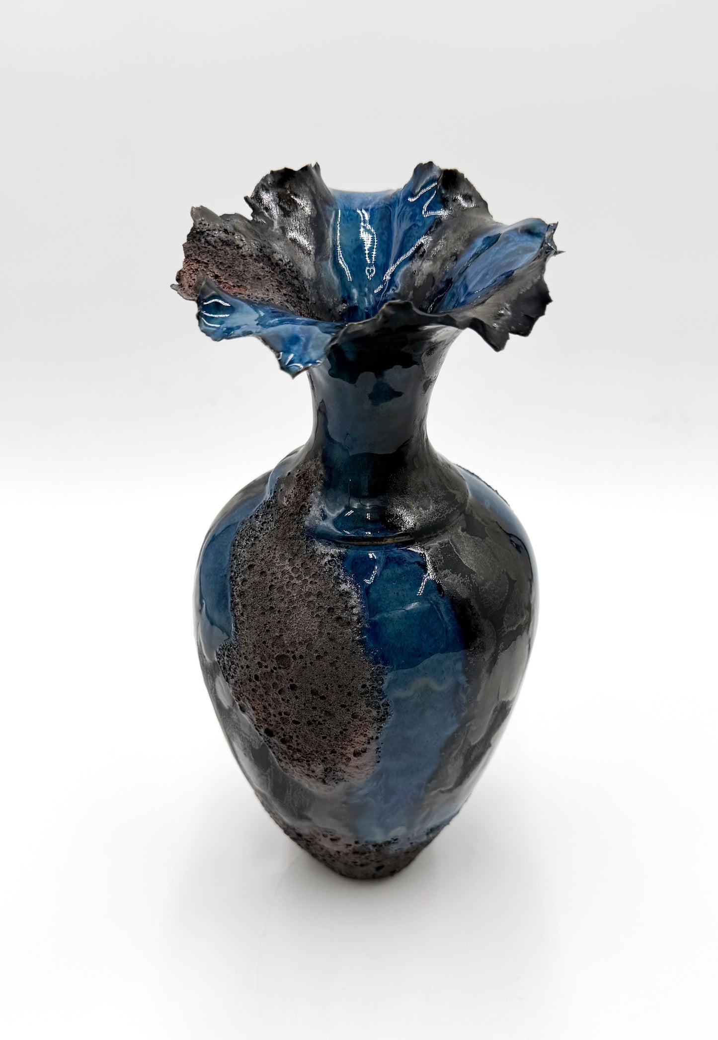 Midnight Bloom/Porcelain Coral Vessel - Midnight Series