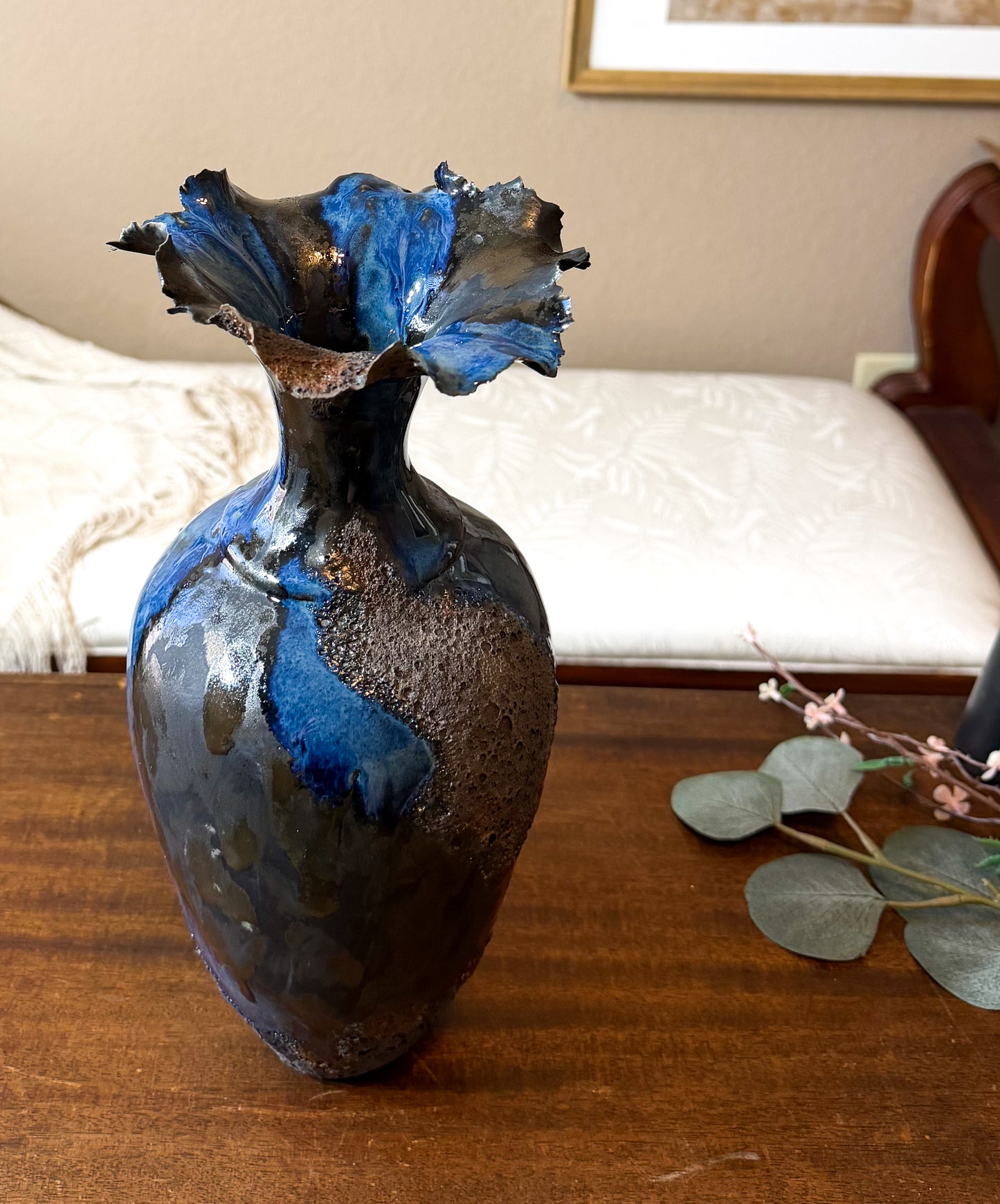 Midnight Bloom/Porcelain Coral Vessel - Midnight Series