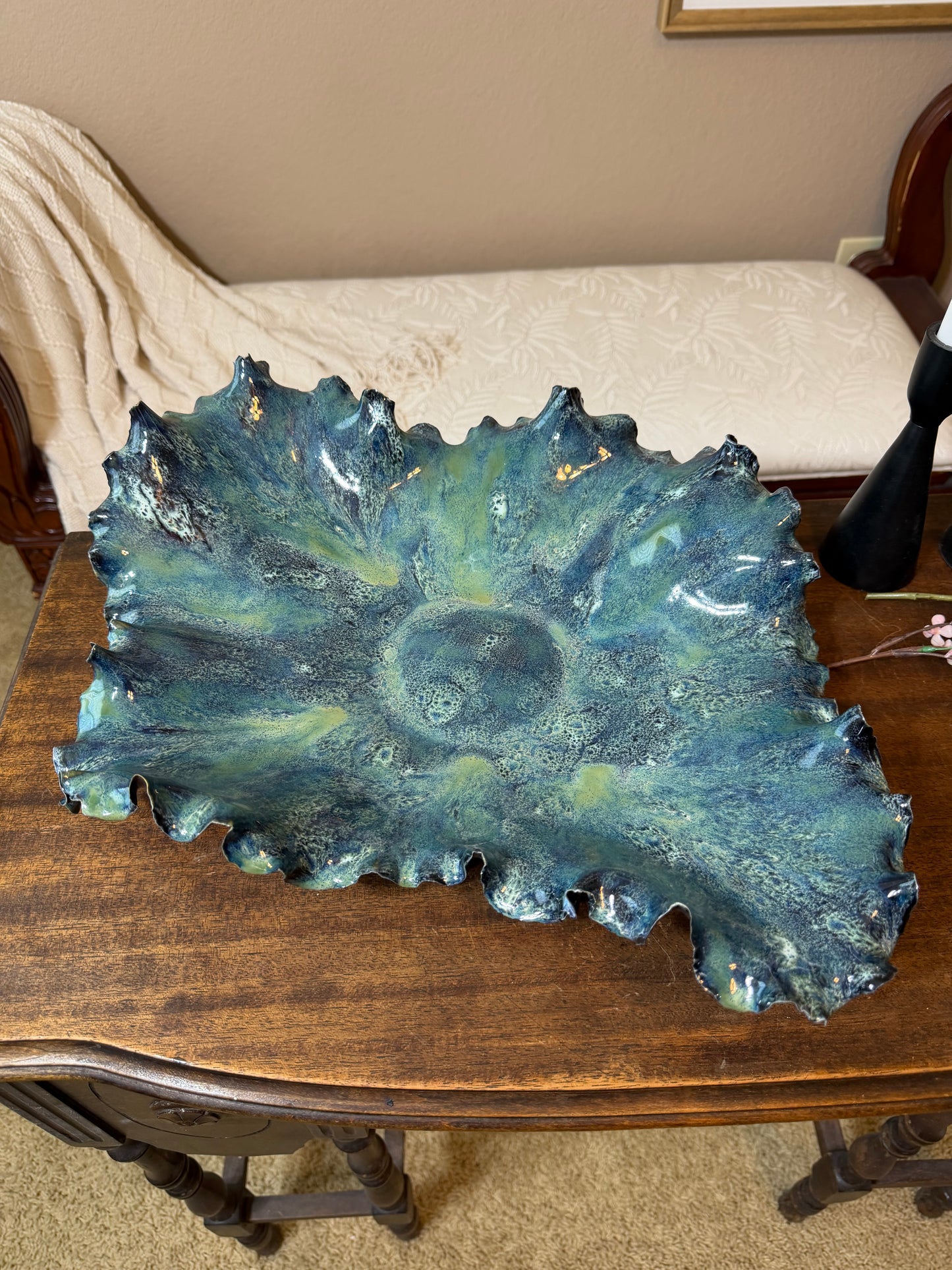 Abyssal Bloom — Sculptural Porcelain Platter