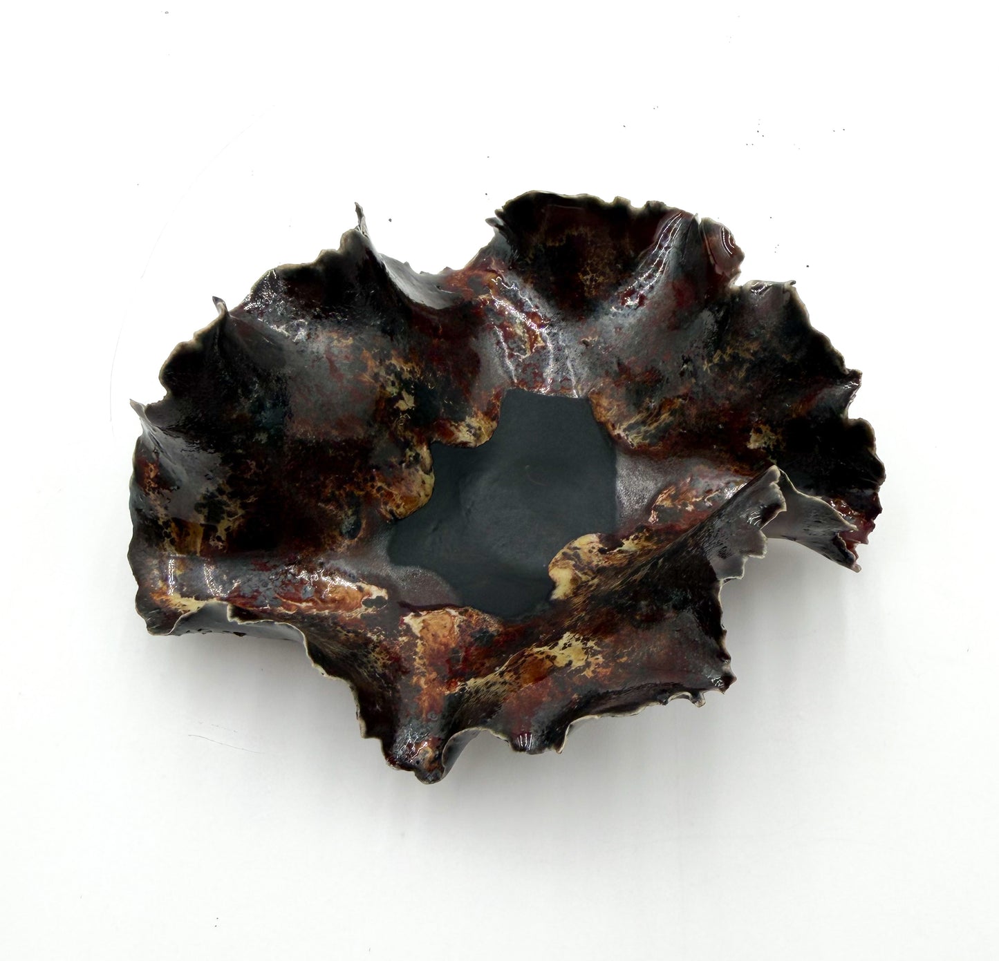 Porcelain River Rock Bowl: Handcrafted Trinket Dish