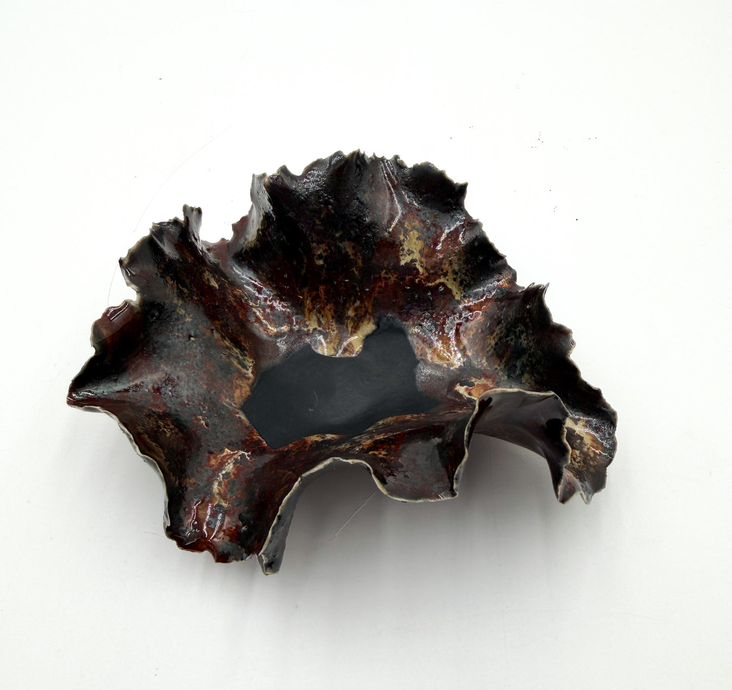 Porcelain River Rock Bowl: Handcrafted Trinket Dish