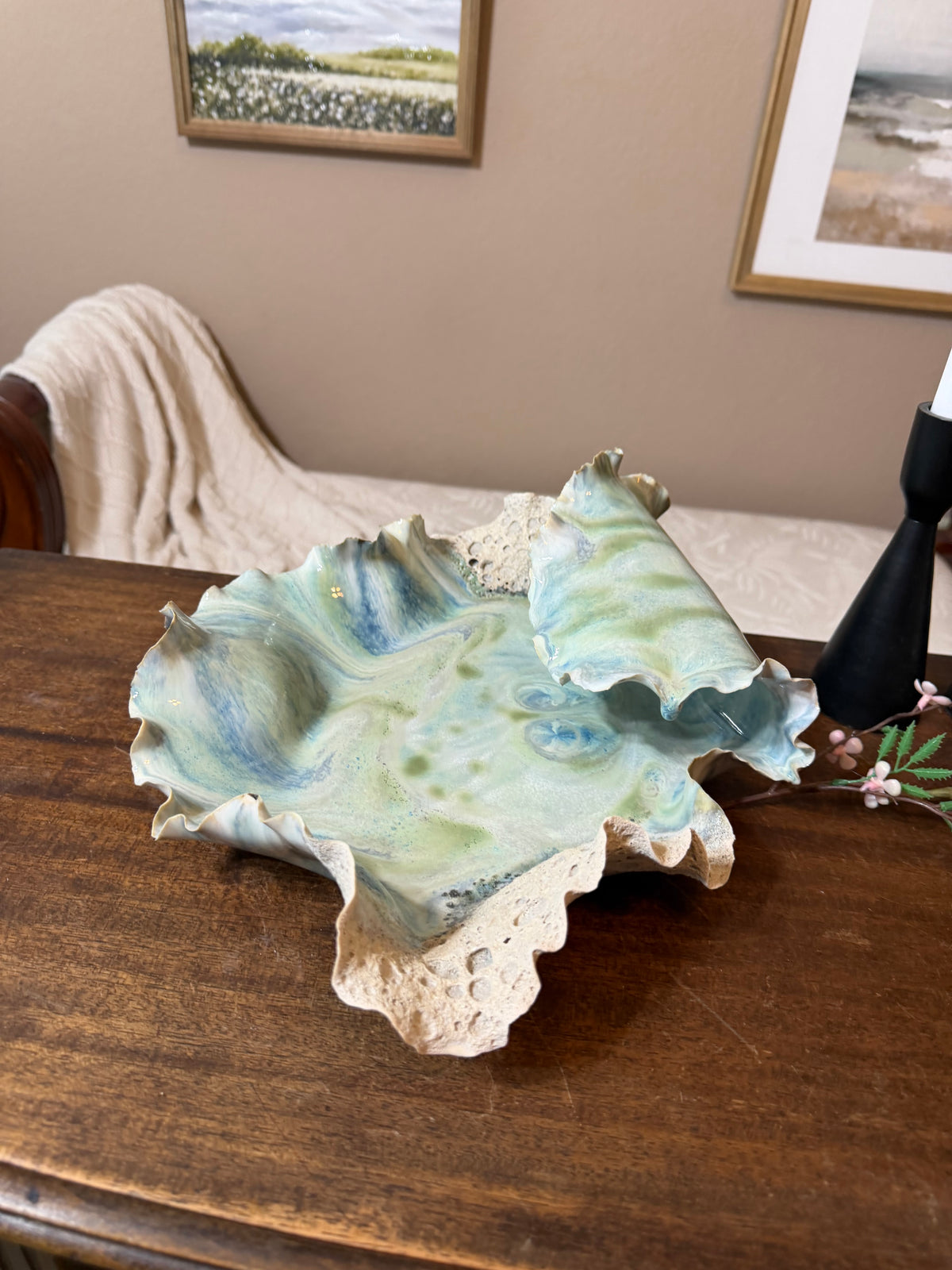 Tideworn Reef — Sculptural Porcelain Vessel