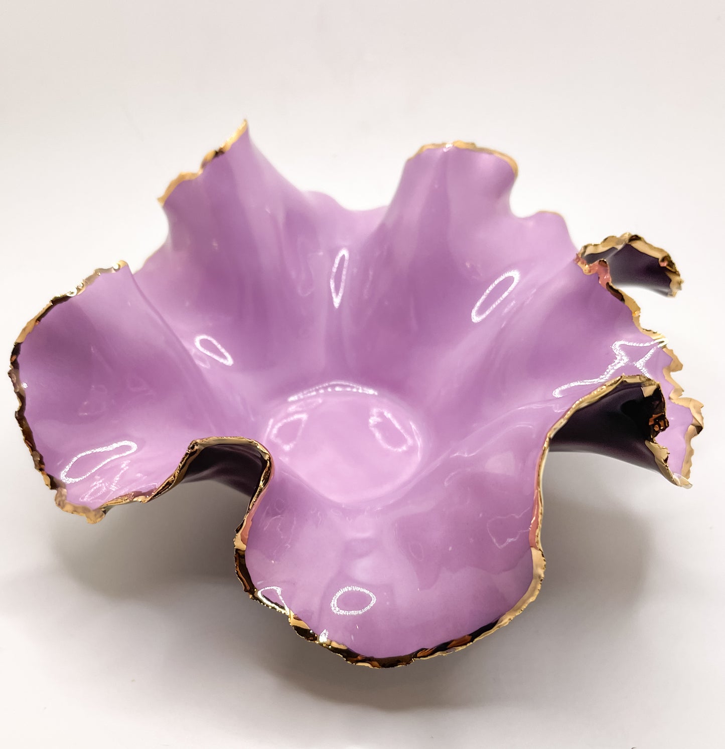 Gold Rim Blossom Bowl