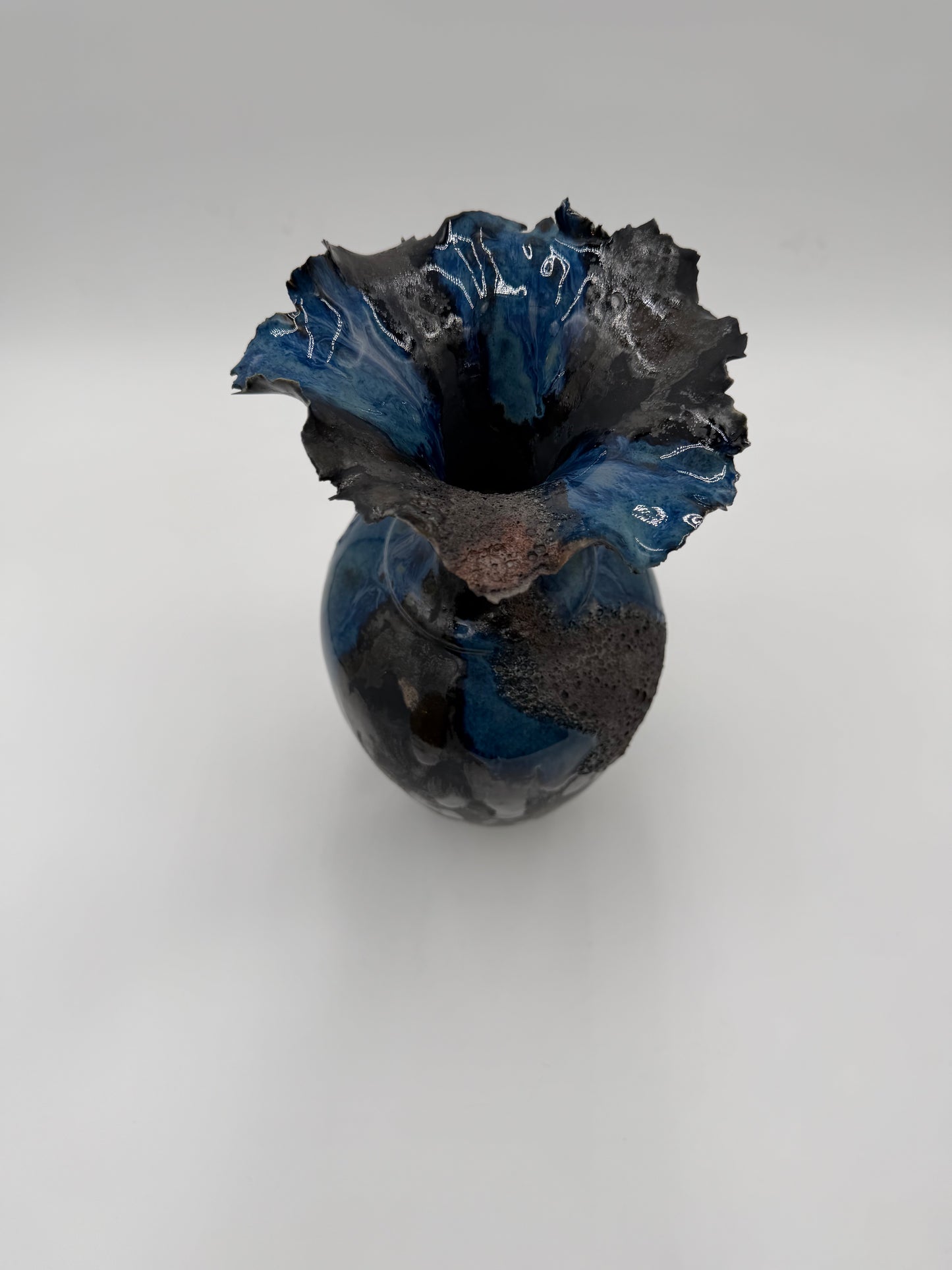 Midnight Bloom/Porcelain Coral Vessel - Midnight Series