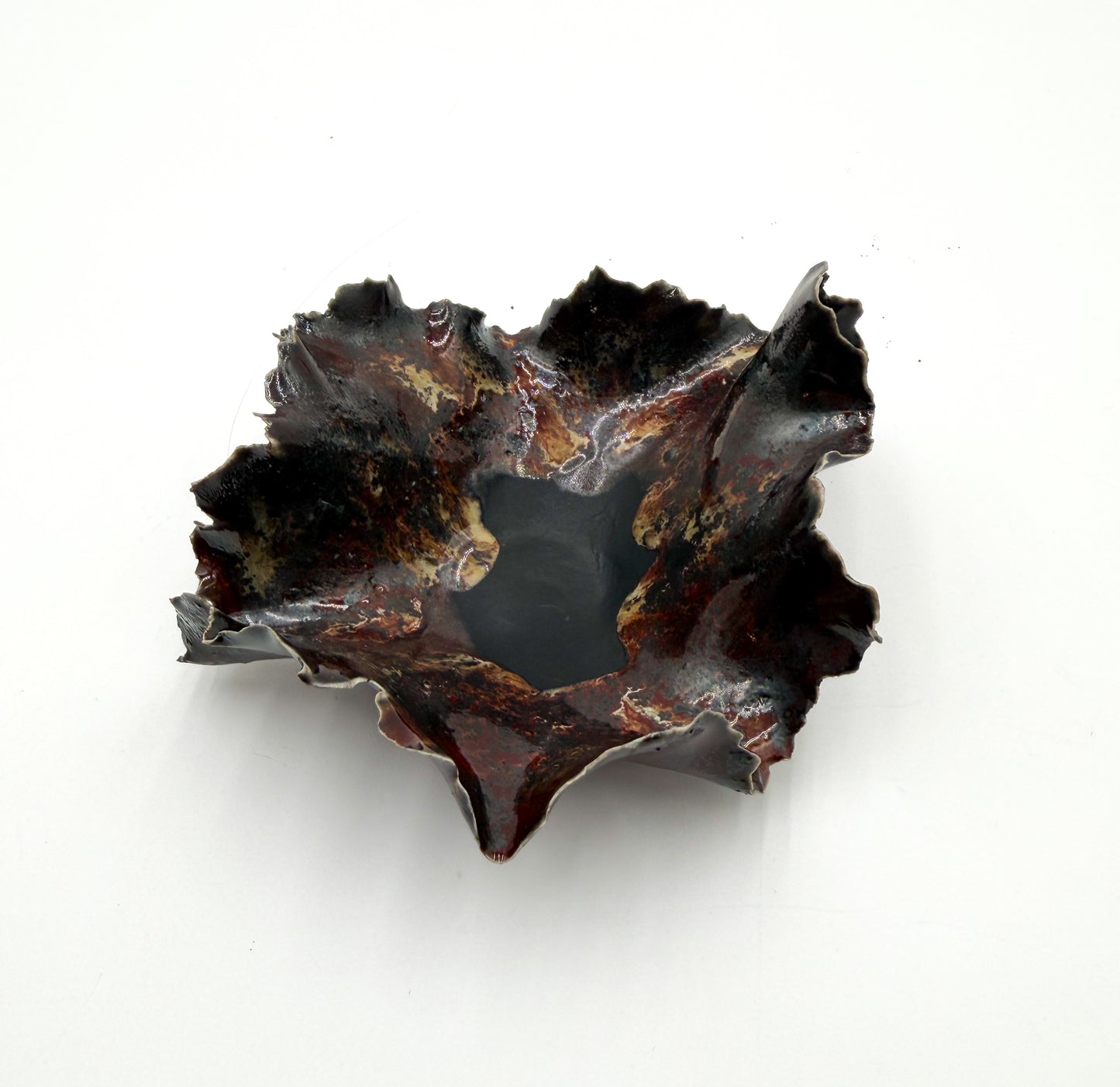 Porcelain River Rock Bowl: Handcrafted Trinket Dish