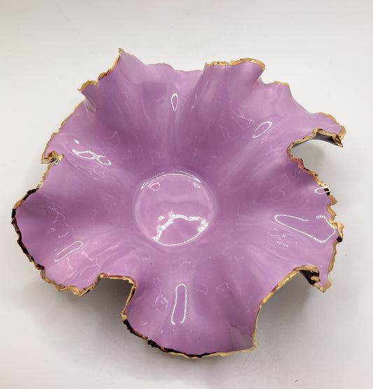Gold Rim Blossom Bowl