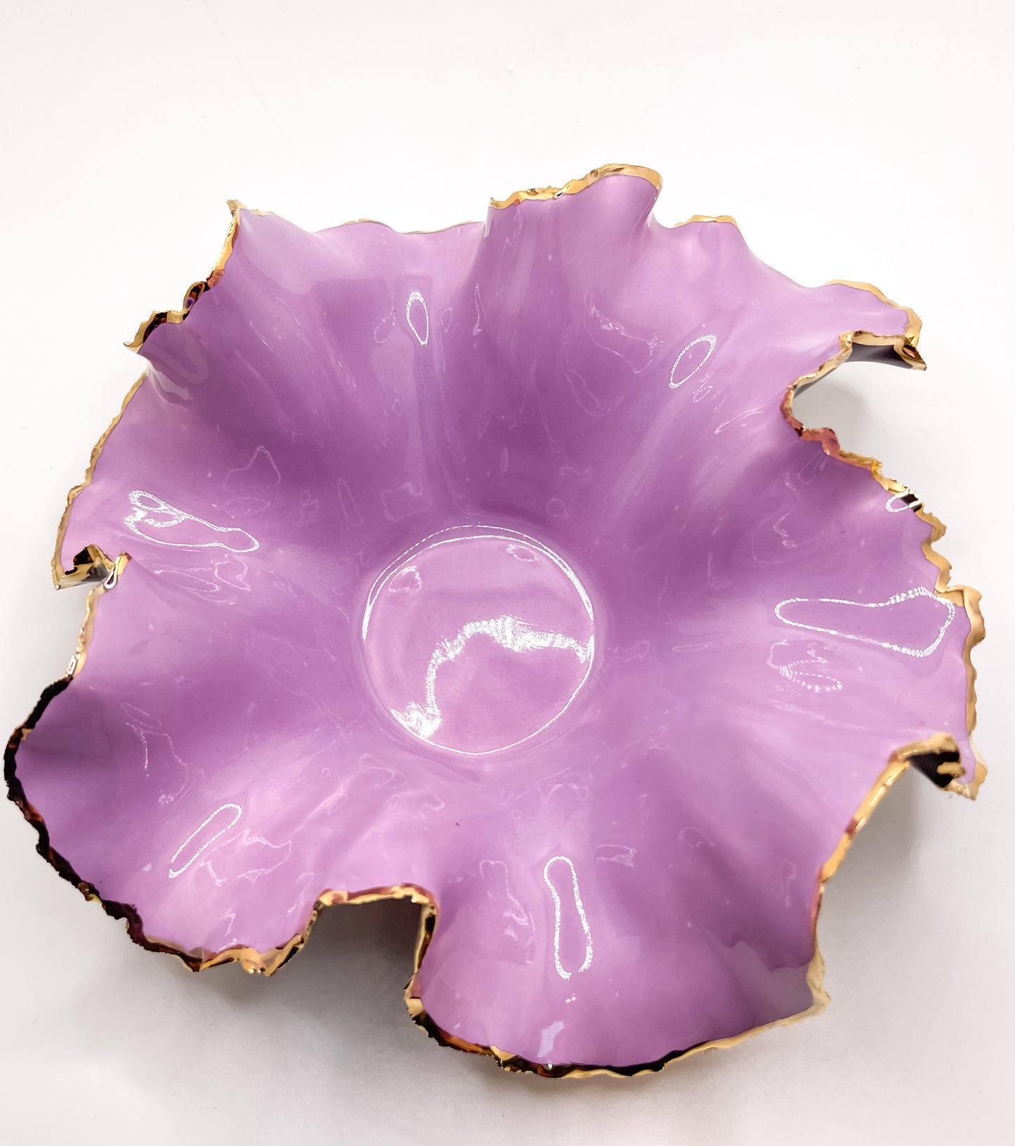 Gold Rim Blossom Bowl