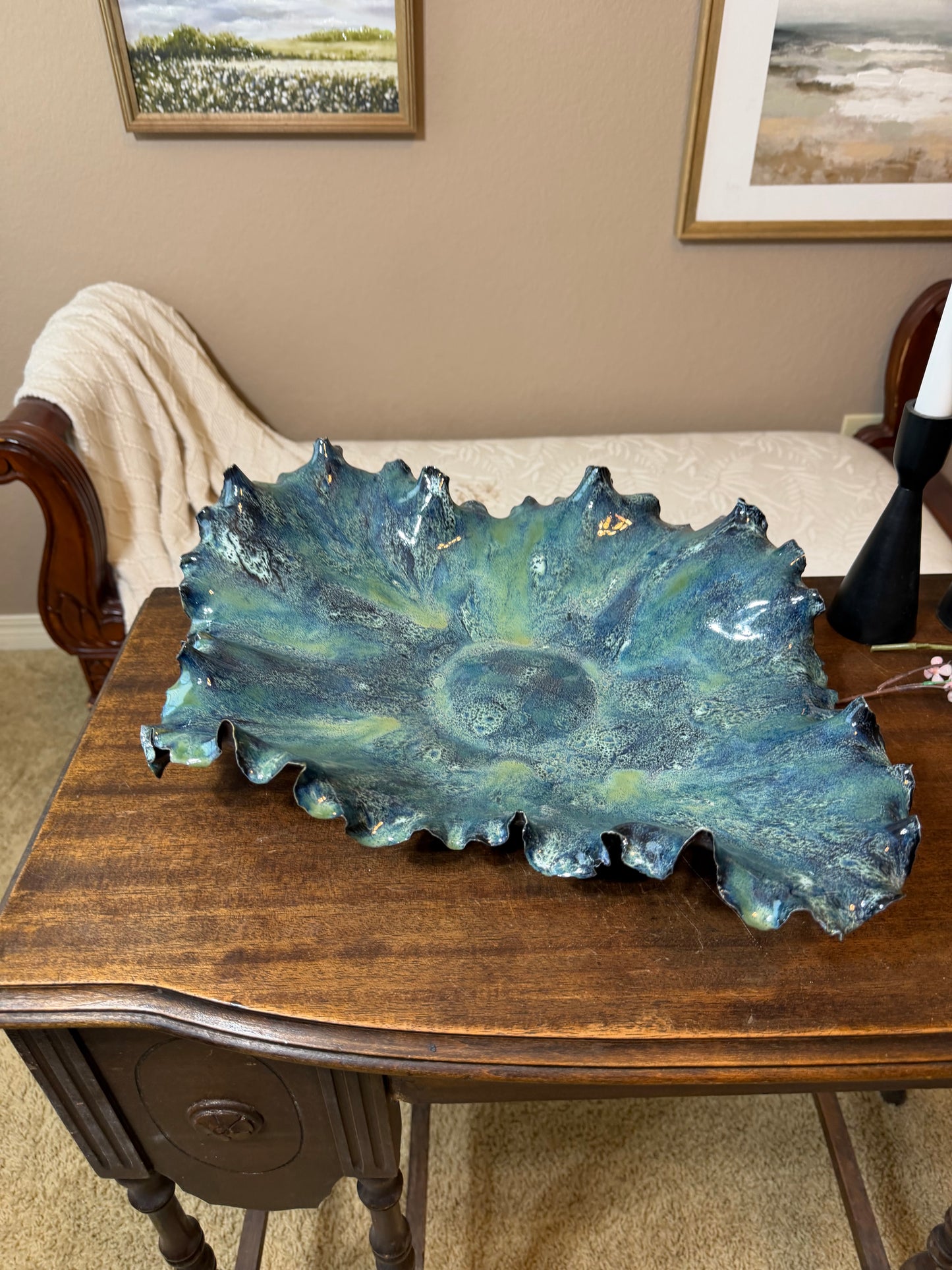 Abyssal Bloom — Sculptural Porcelain Platter