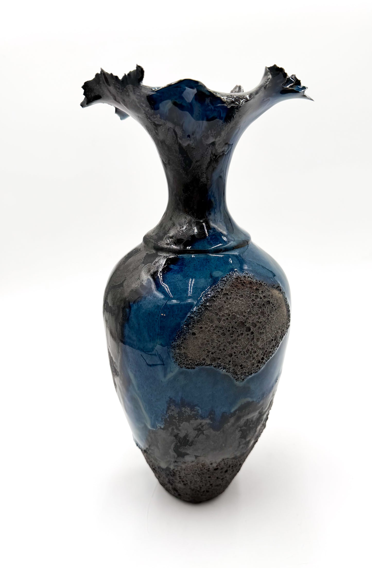 Midnight Bloom/Porcelain Coral Vessel - Midnight Series