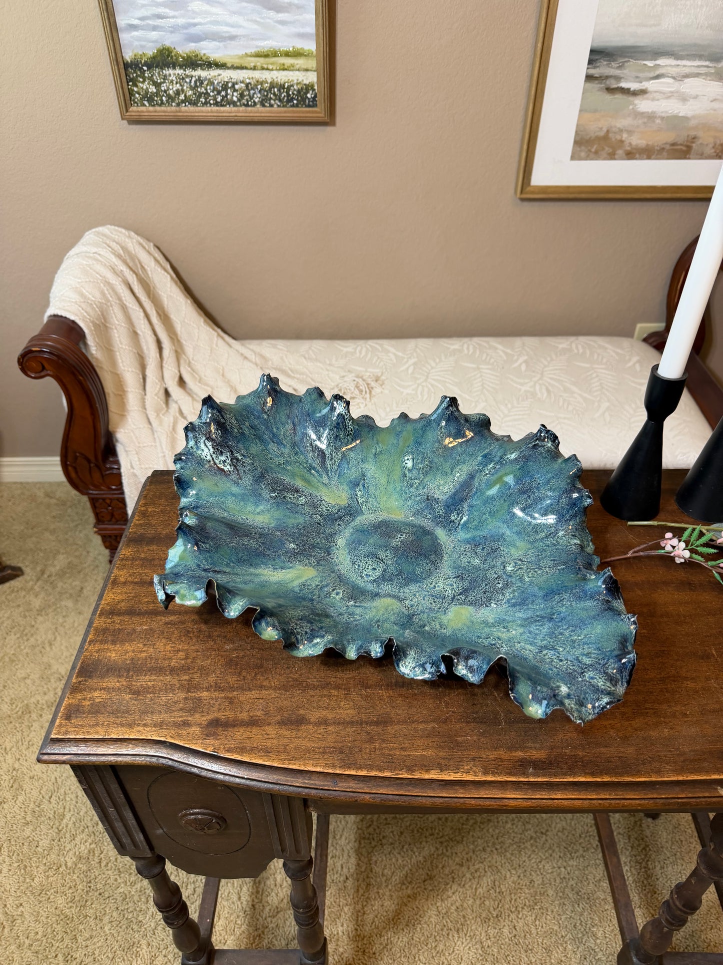 Abyssal Bloom — Sculptural Porcelain Platter