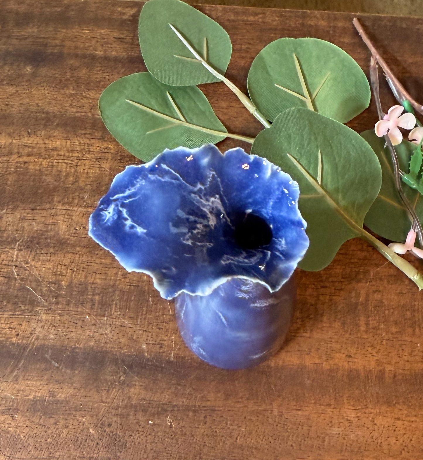 Indigo Rise - Mini Porcelain Vessel