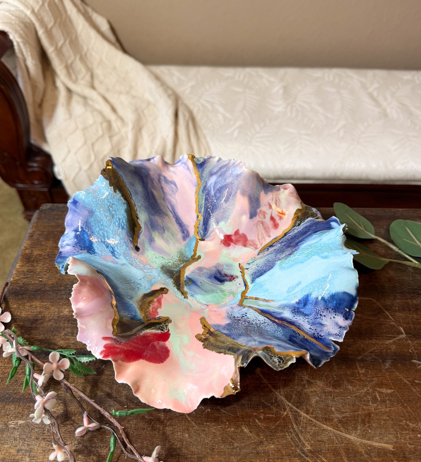 Gold Accented Blossom Bowl