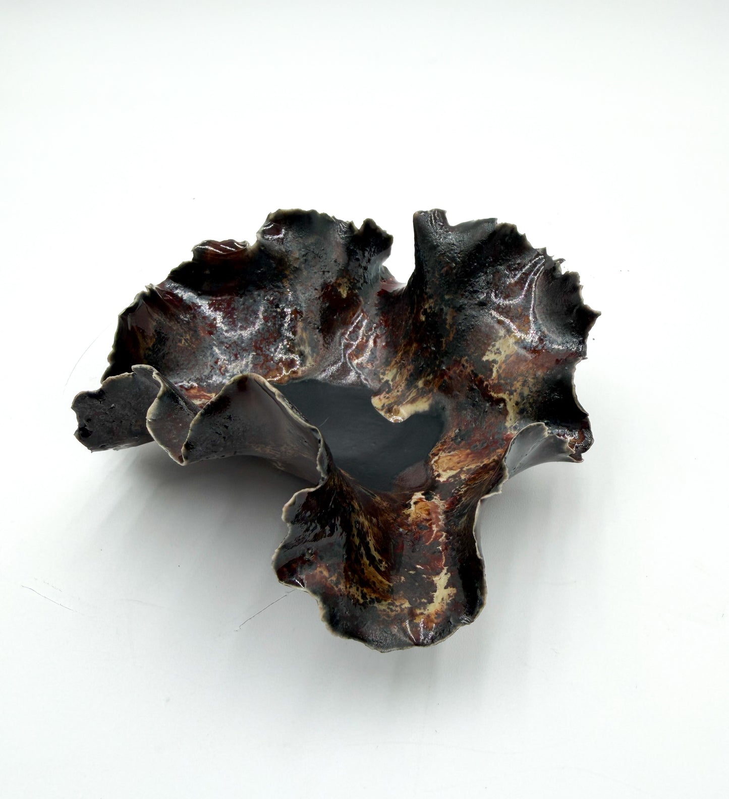 Porcelain River Rock Bowl: Handcrafted Trinket Dish