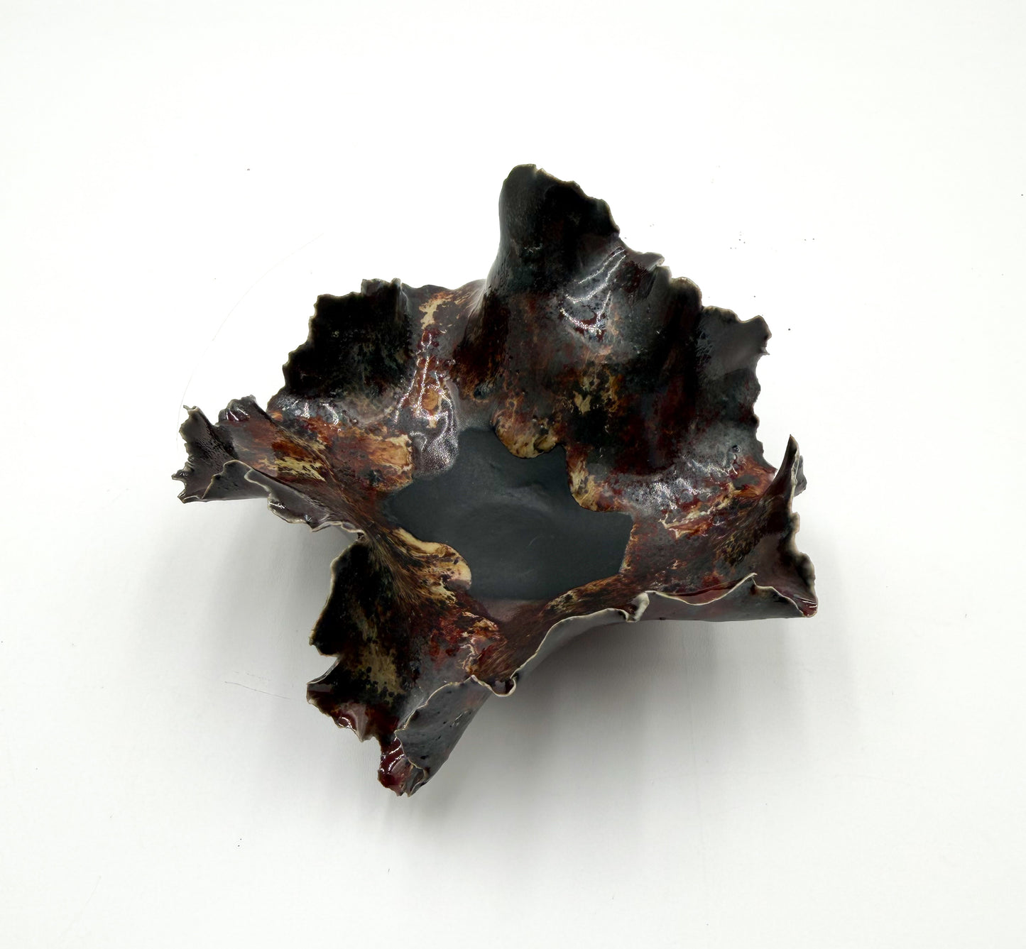 Porcelain River Rock Bowl: Handcrafted Trinket Dish