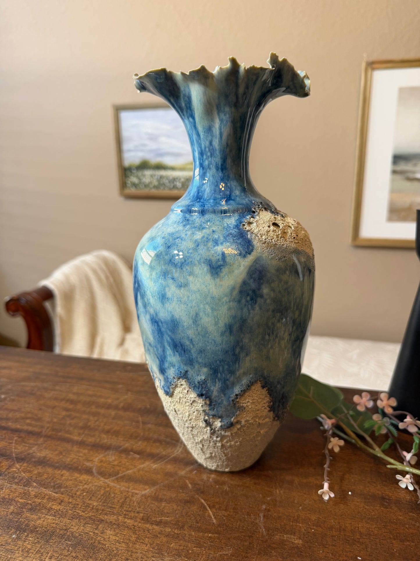 Tidal Series : Undertow Rising - Ceramic Ocean Vessel, Ocean inspired Sculpture