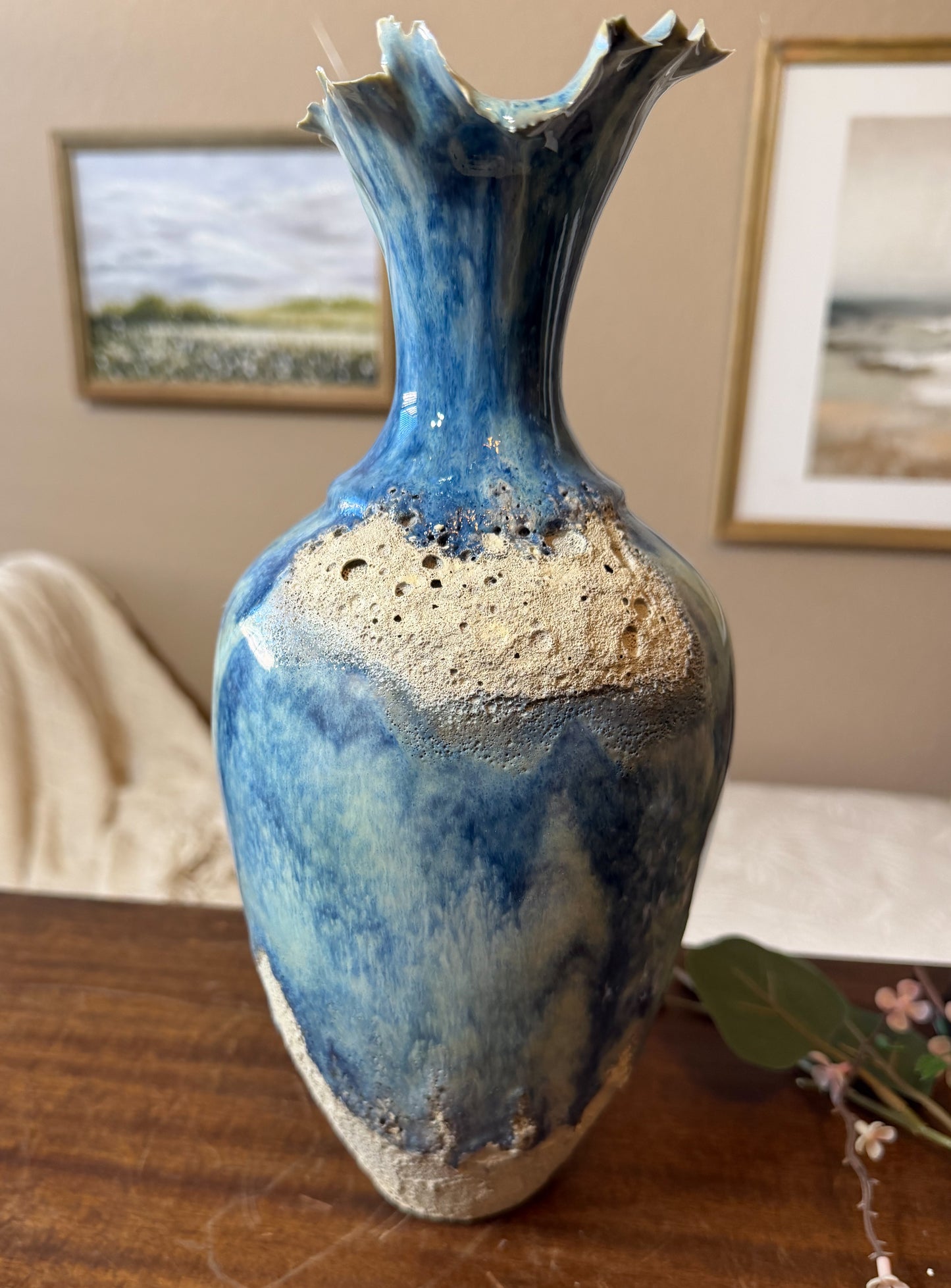 Tidal Series : Undertow Rising - Ceramic Ocean Vessel, Ocean inspired Sculpture