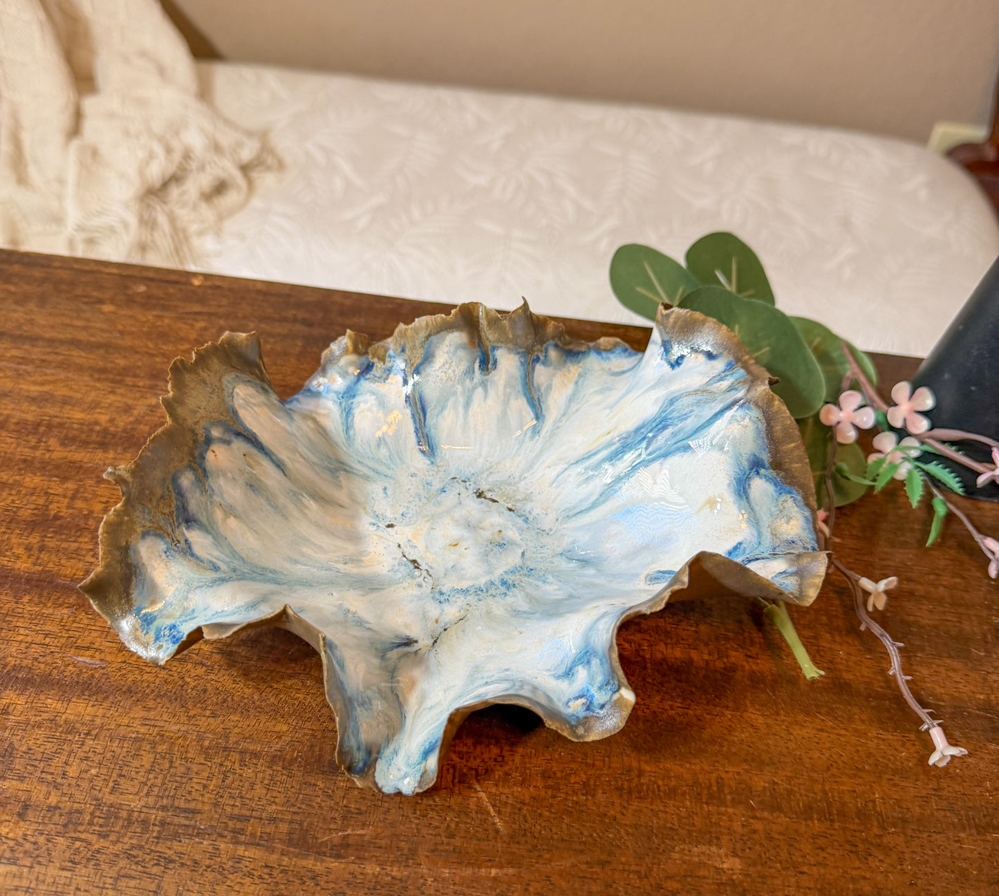 Tidal Series: Seafoam Break - Hand-Sculpted Porcelain Beach Bowl