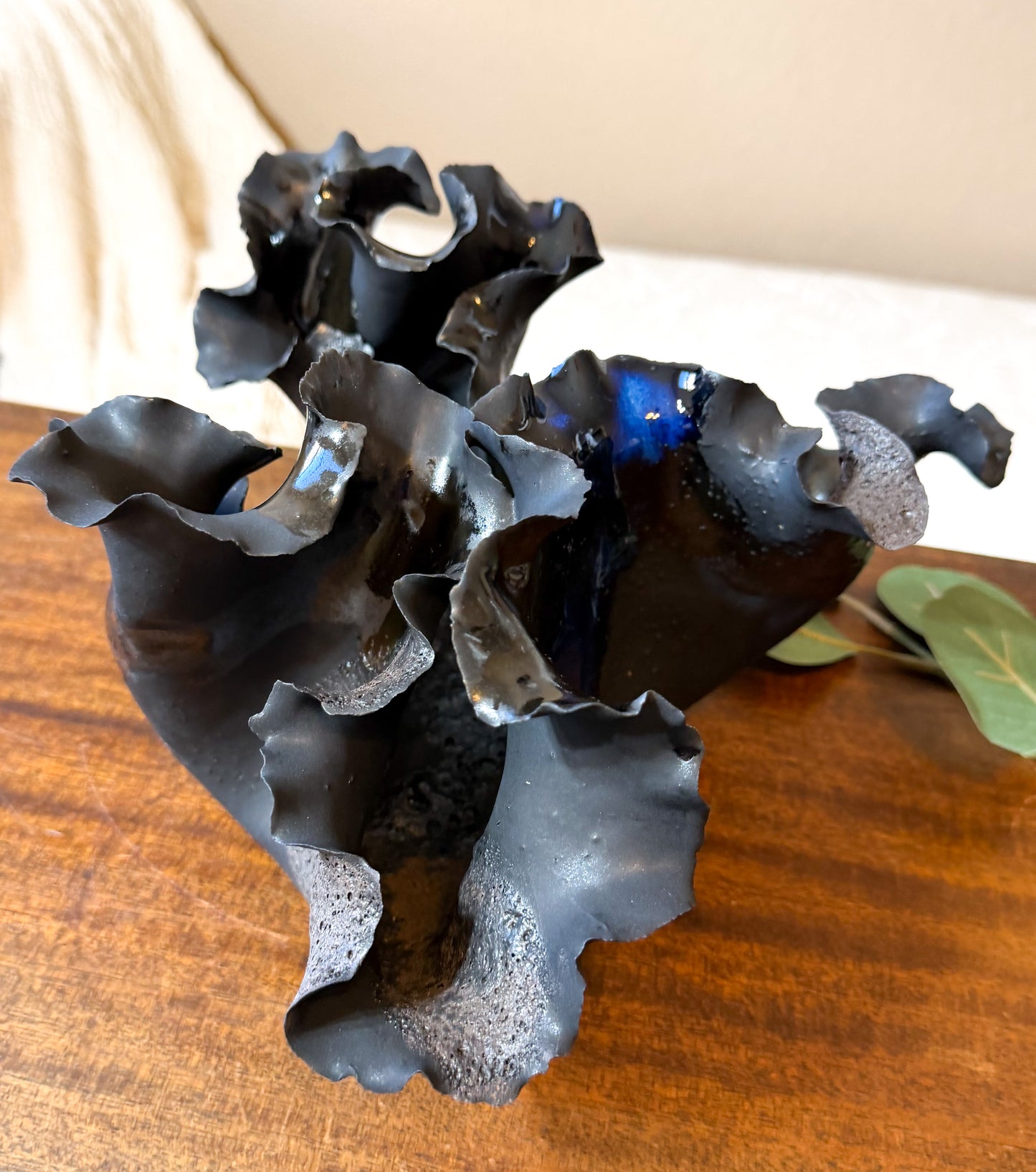 Tidal Series: Midnight Surge - Hand-Sculpted Porcelain Wave
