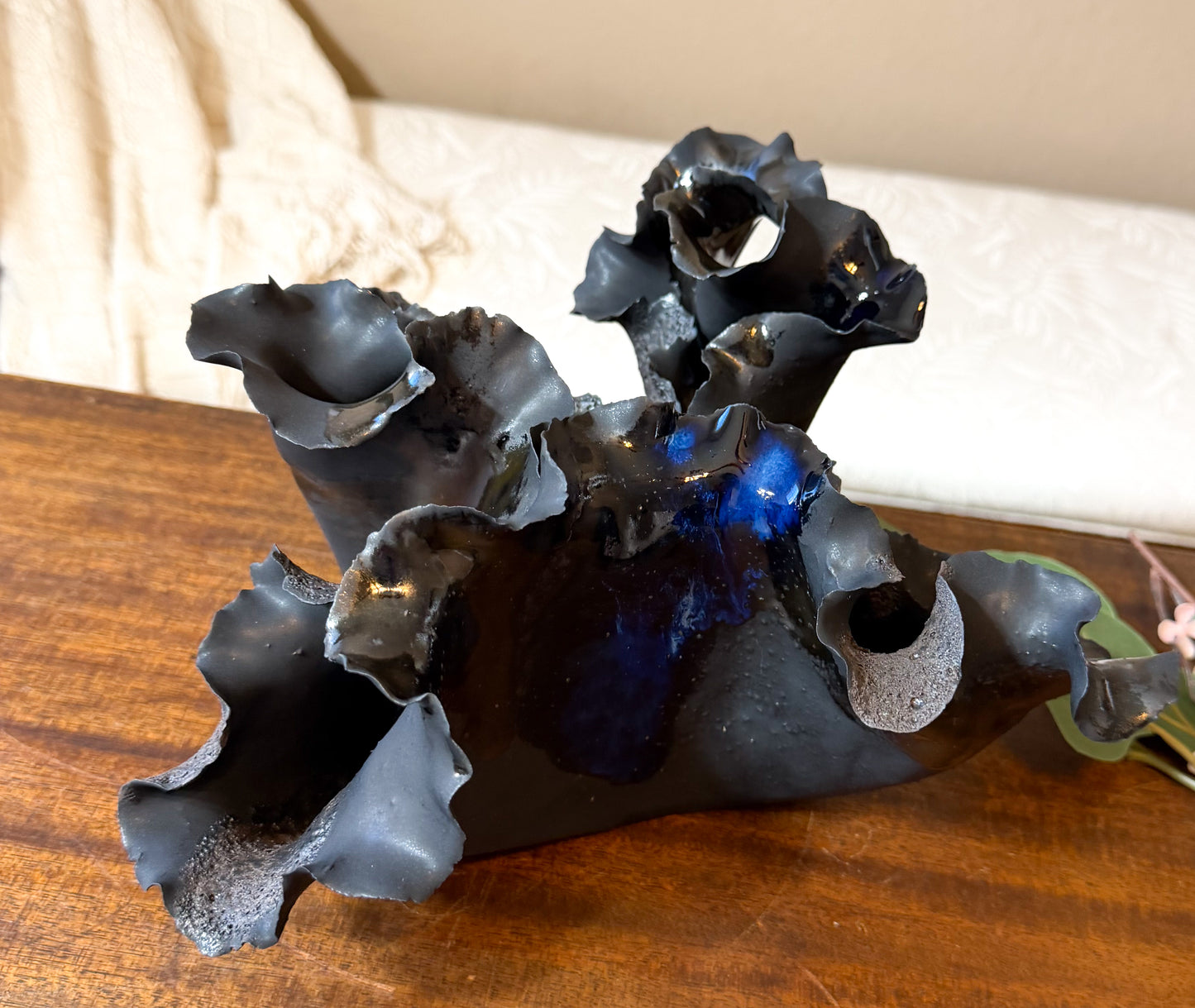 Tidal Series: Midnight Surge - Hand-Sculpted Porcelain Wave