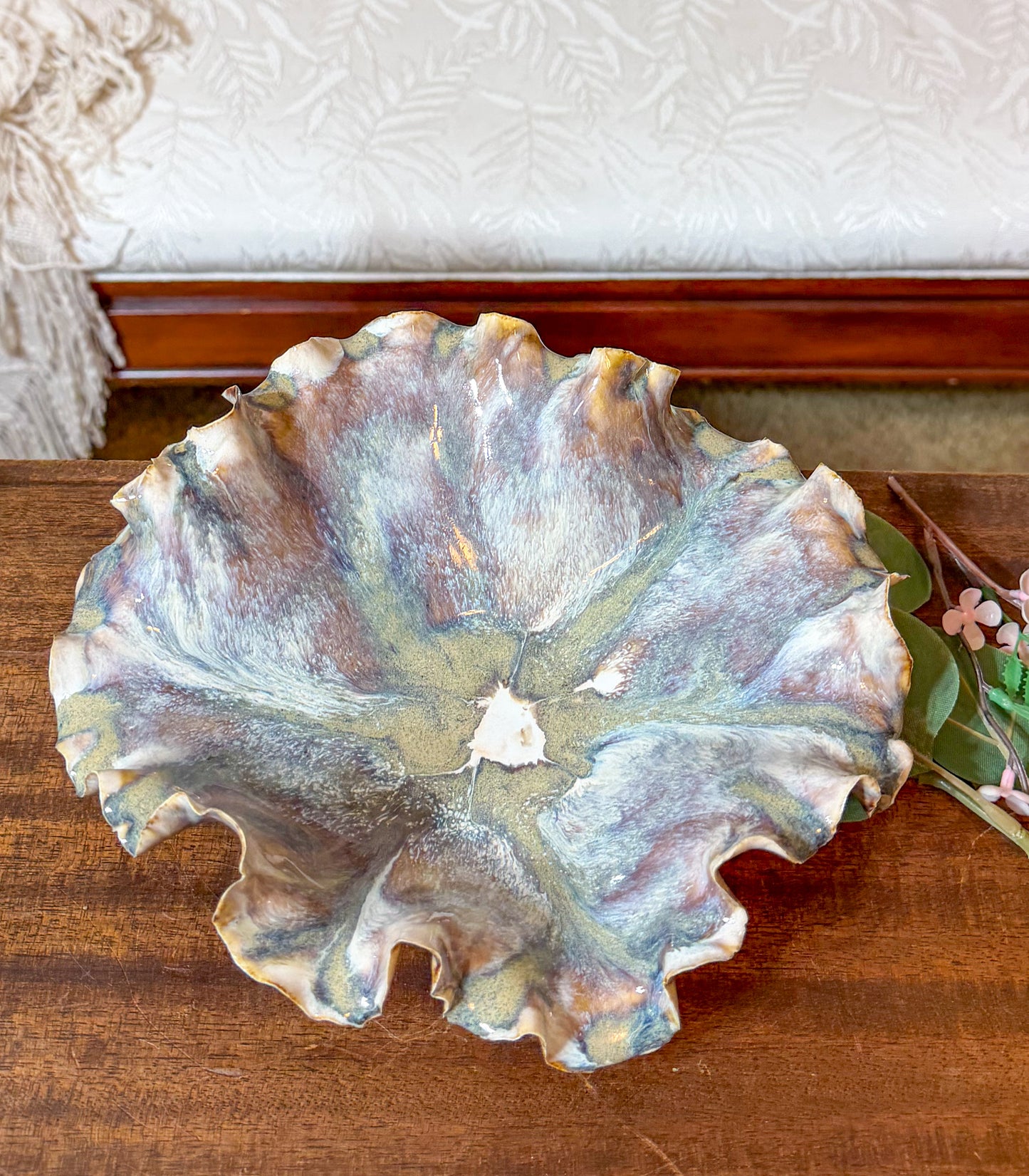 Ancient Current: Handmade Porcelain Bowl, One of a Kind Coastal Decor