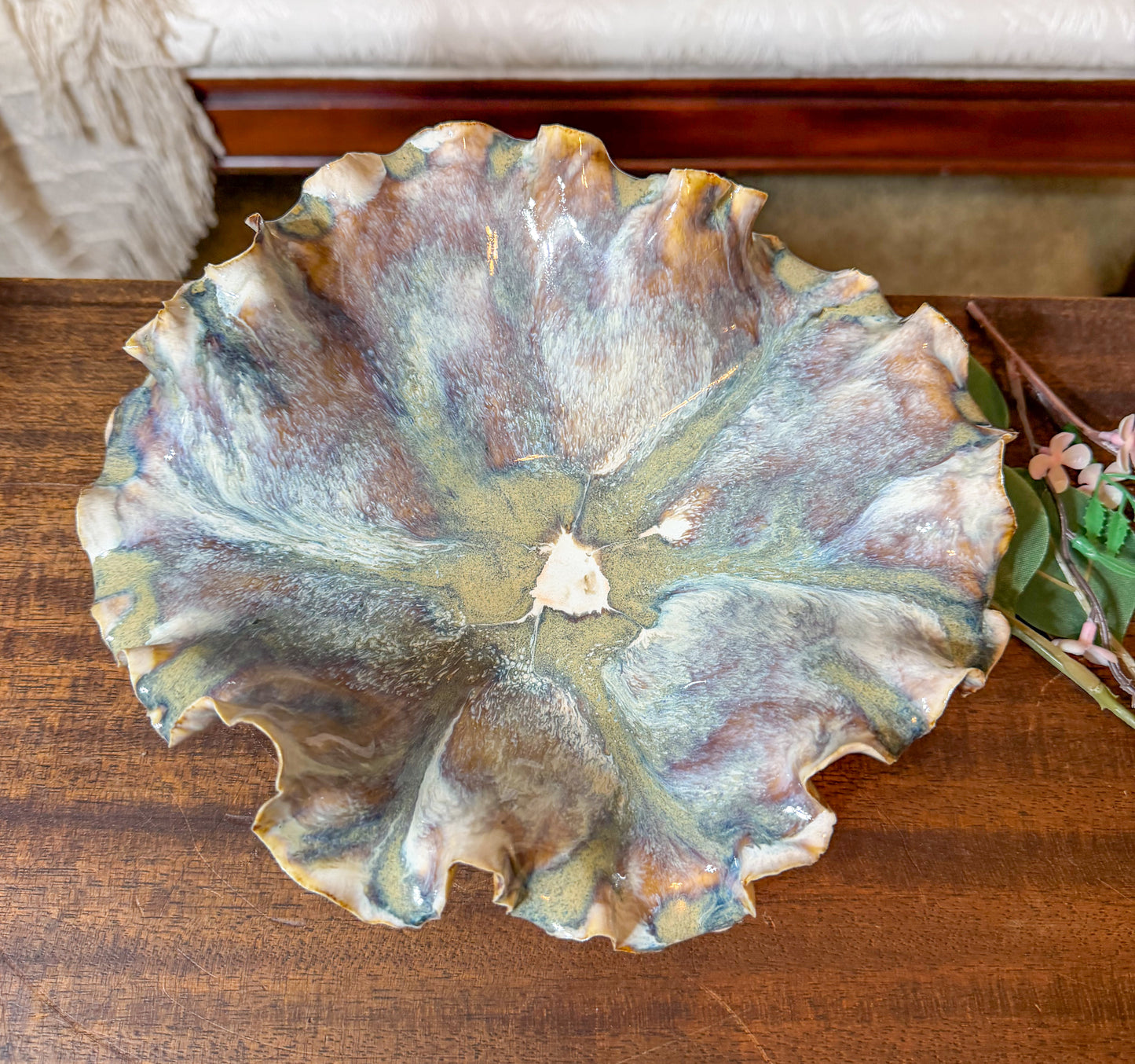 Ancient Current: Handmade Porcelain Bowl, One of a Kind Coastal Decor