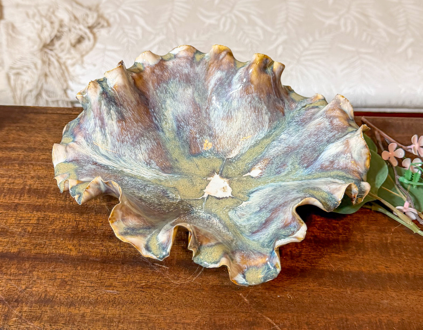 Ancient Current: Handmade Porcelain Bowl, One of a Kind Coastal Decor