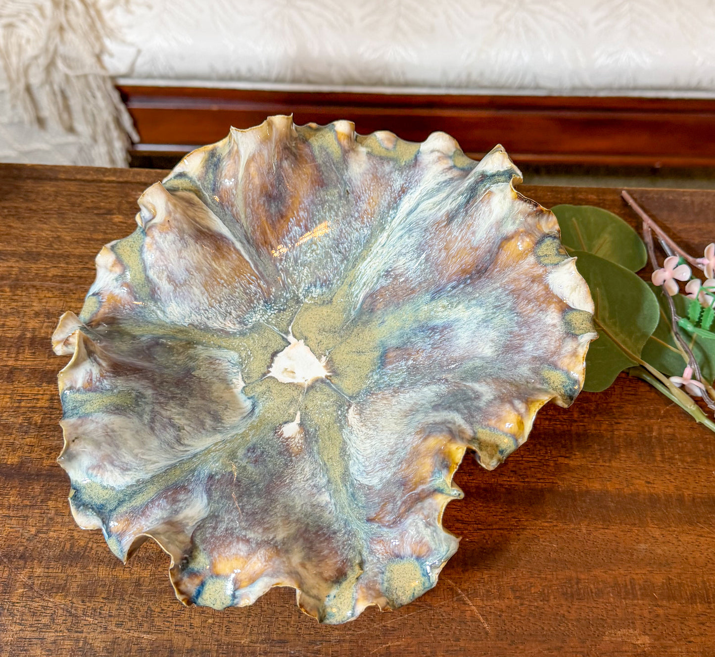 Ancient Current: Handmade Porcelain Bowl, One of a Kind Coastal Decor