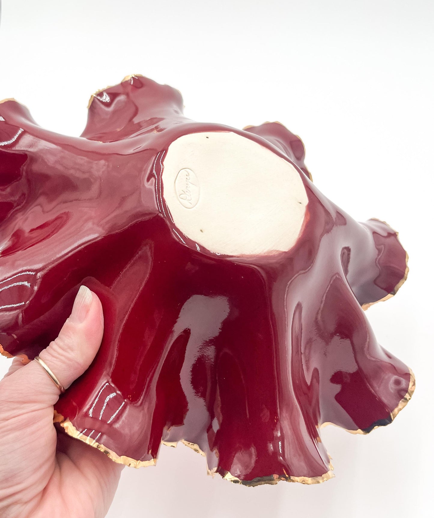 Gold Rim Blossom Bowl