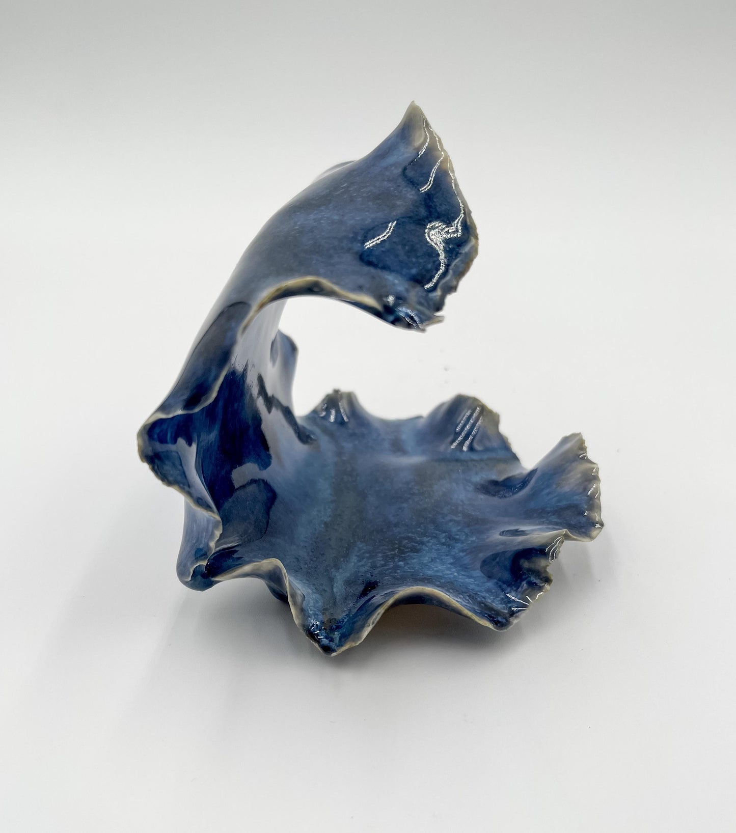 Handcrafted Porcelain Wave Sculpture: Ocean Home Decor