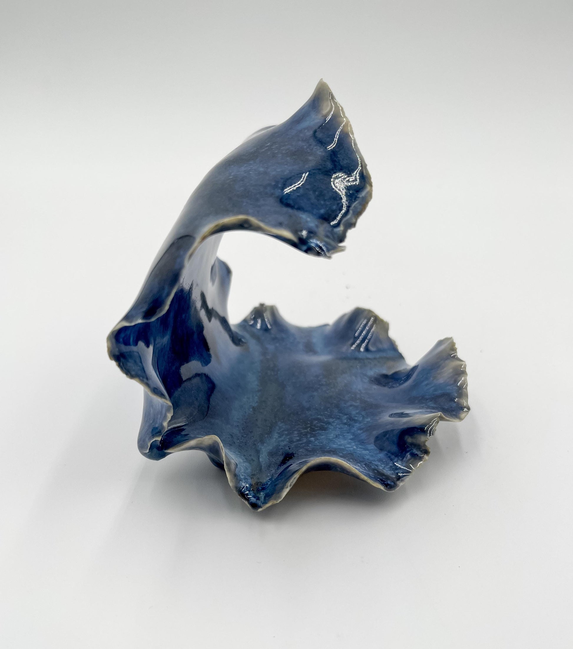 Handcrafted Porcelain Wave Sculpture: Ocean Home Decor