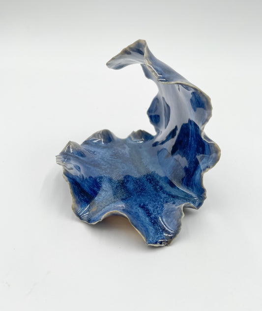 Handcrafted Porcelain Wave Sculpture: Ocean Home Decor