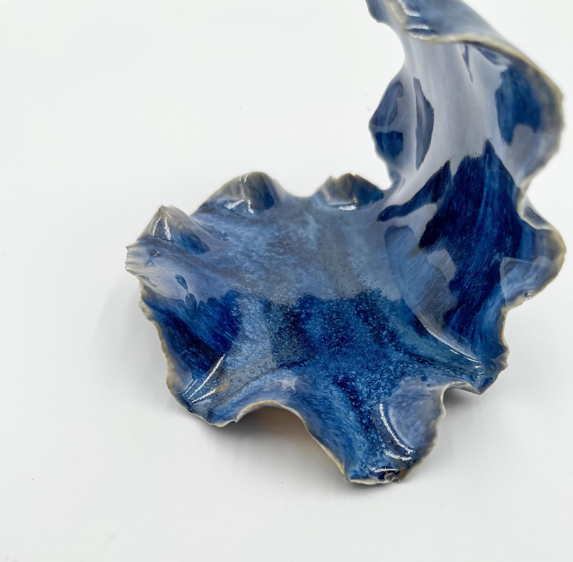 Handcrafted Porcelain Wave Sculpture: Ocean Home Decor