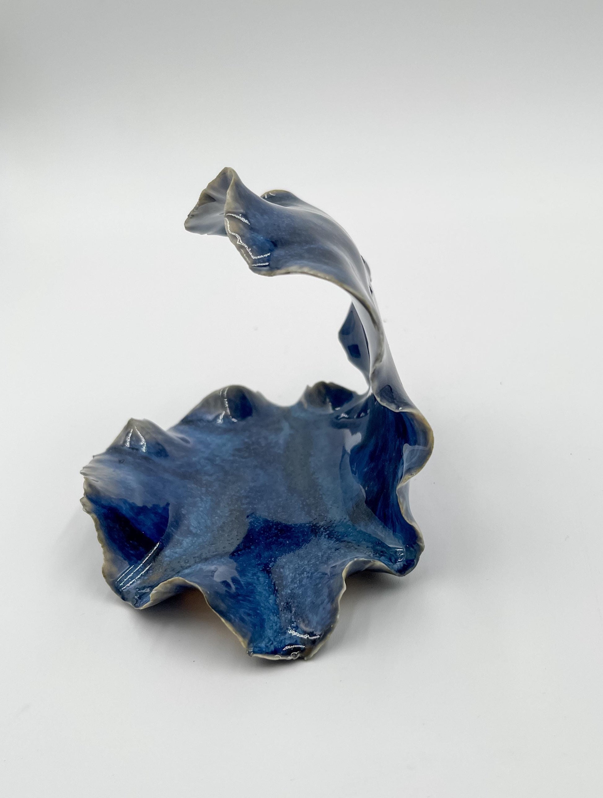 Handcrafted Porcelain Wave Sculpture: Ocean Home Decor