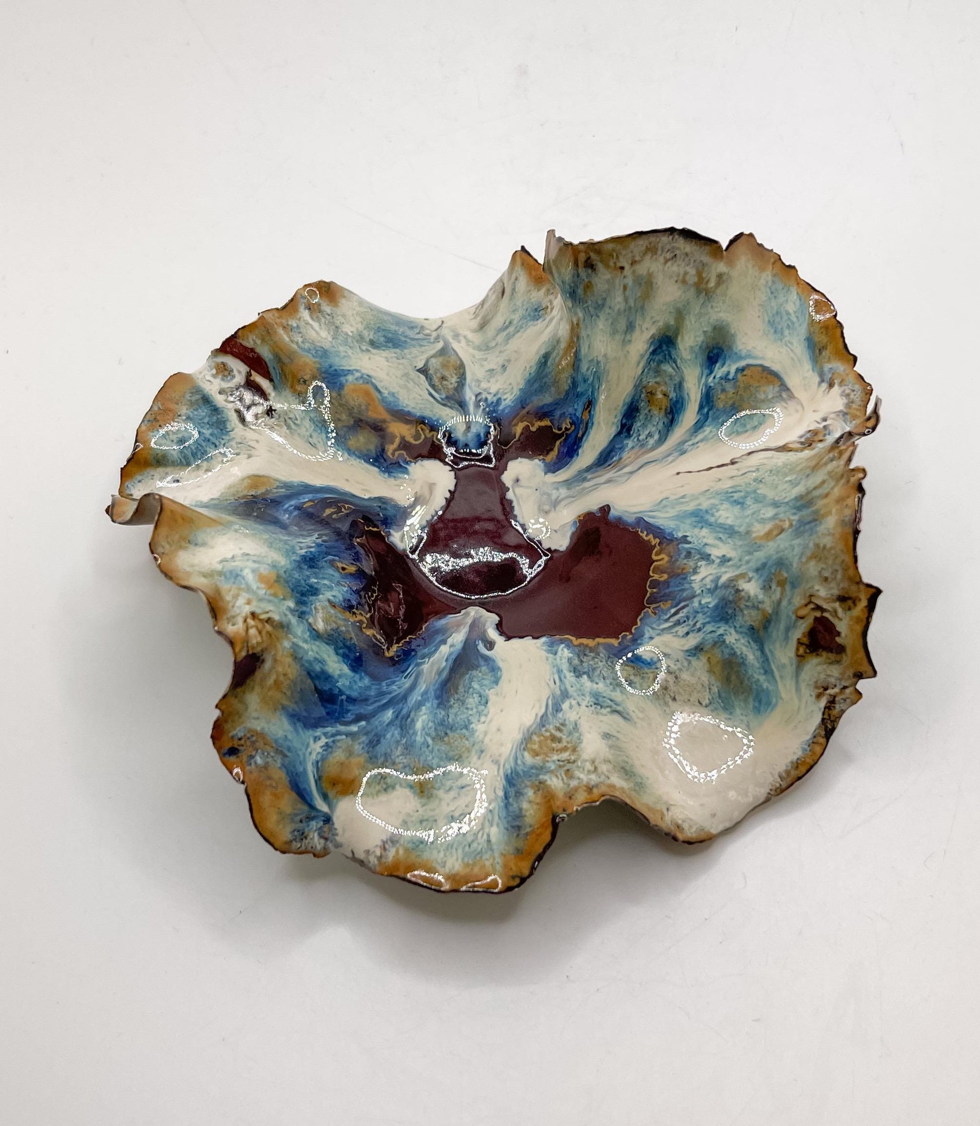 Handcrafted Ceramic Dish: Coral Beach Bowl