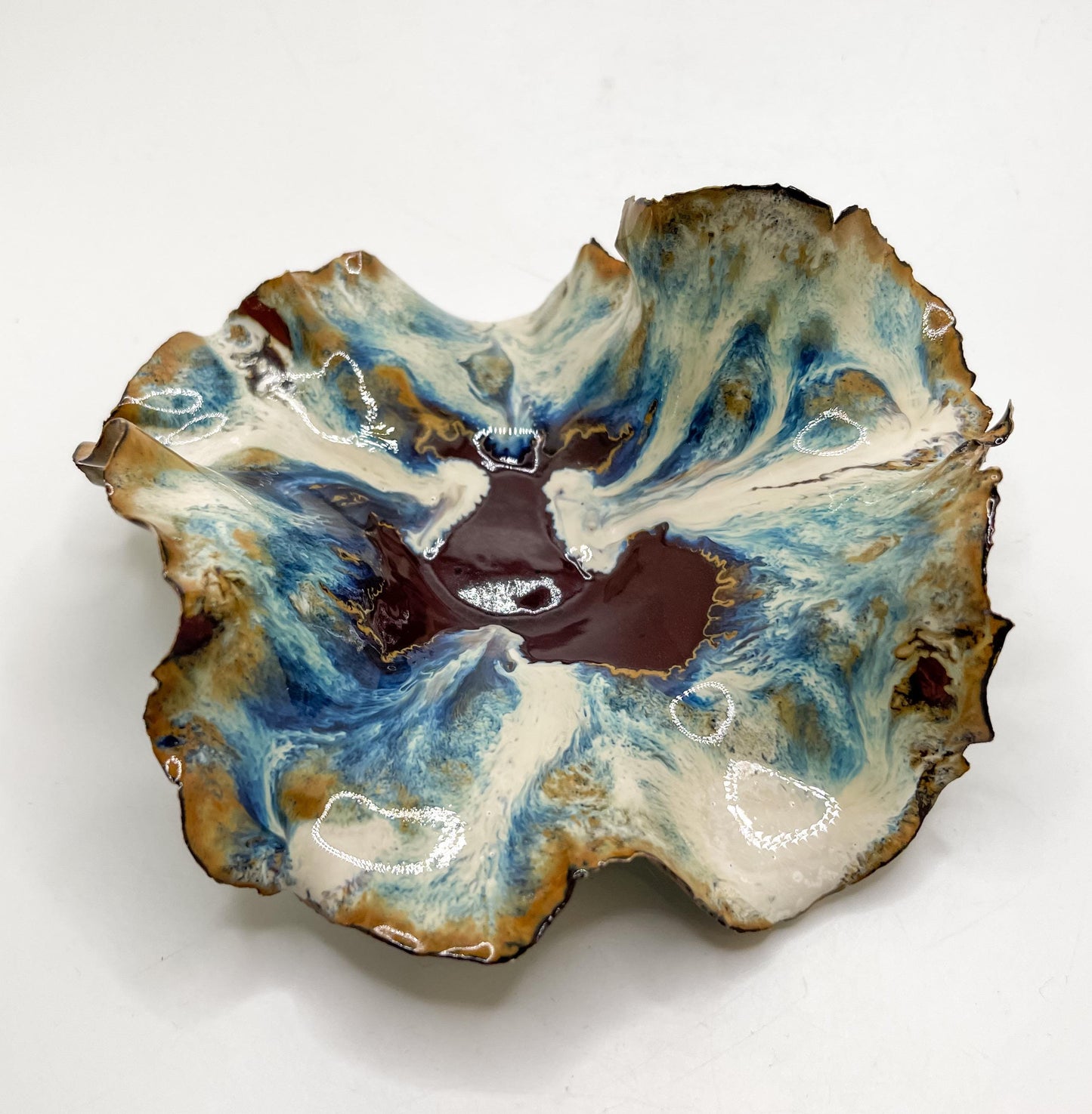 Handcrafted Ceramic Dish: Coral Beach Bowl