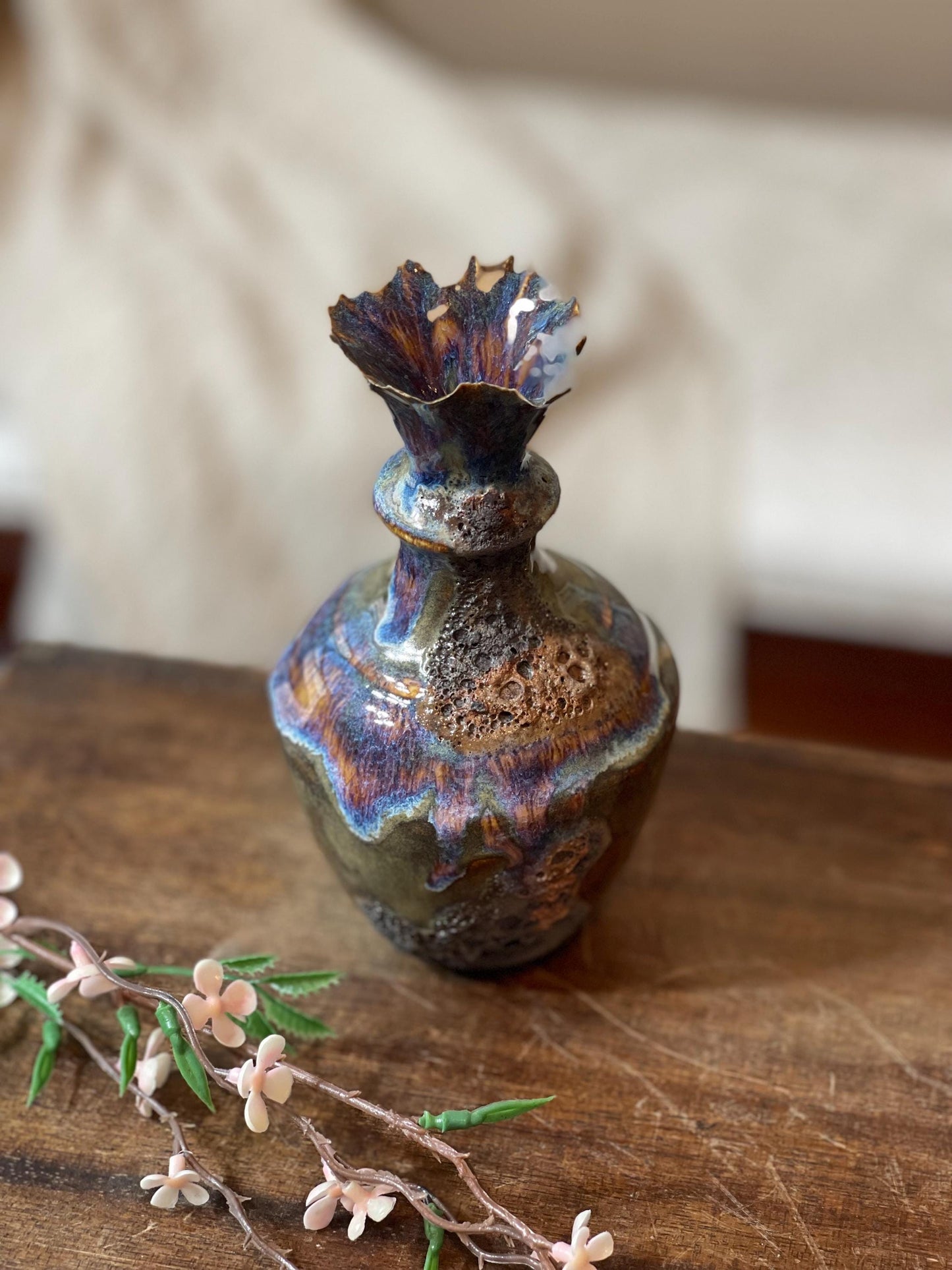Handcrafted Porcelain Vessel: Ceramic Vase, Home Decor Sculpture