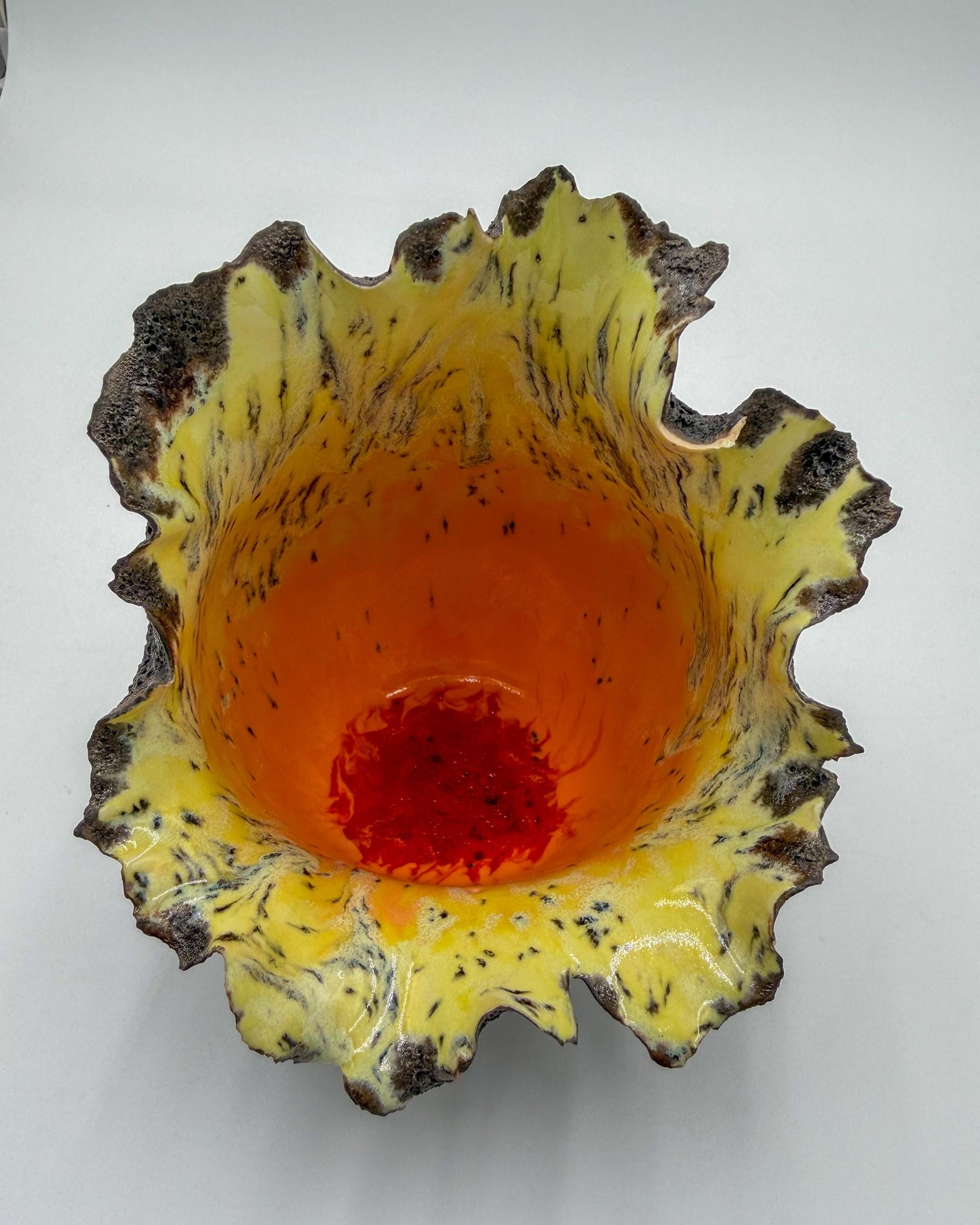 Handcrafted Porcelain Lava Flower Sculpture