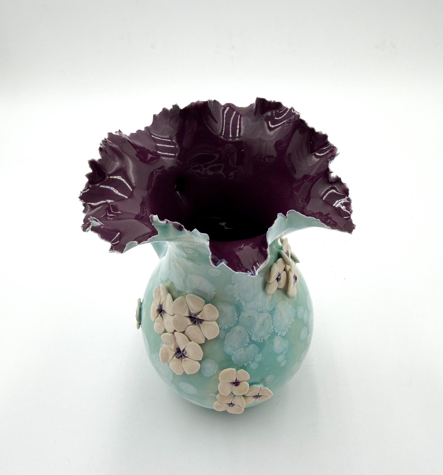 Handcrafted Porcelain Garden Vessel – Ceramic Posie Sculpture