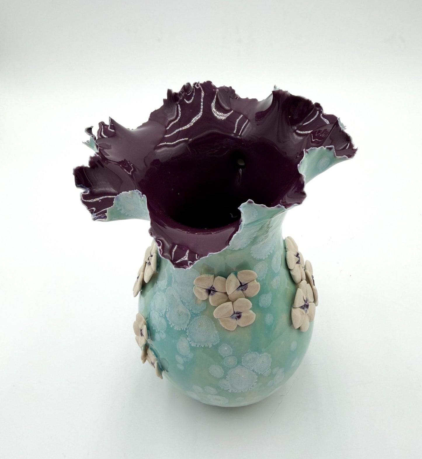 Handcrafted Porcelain Garden Vessel – Ceramic Posie Sculpture