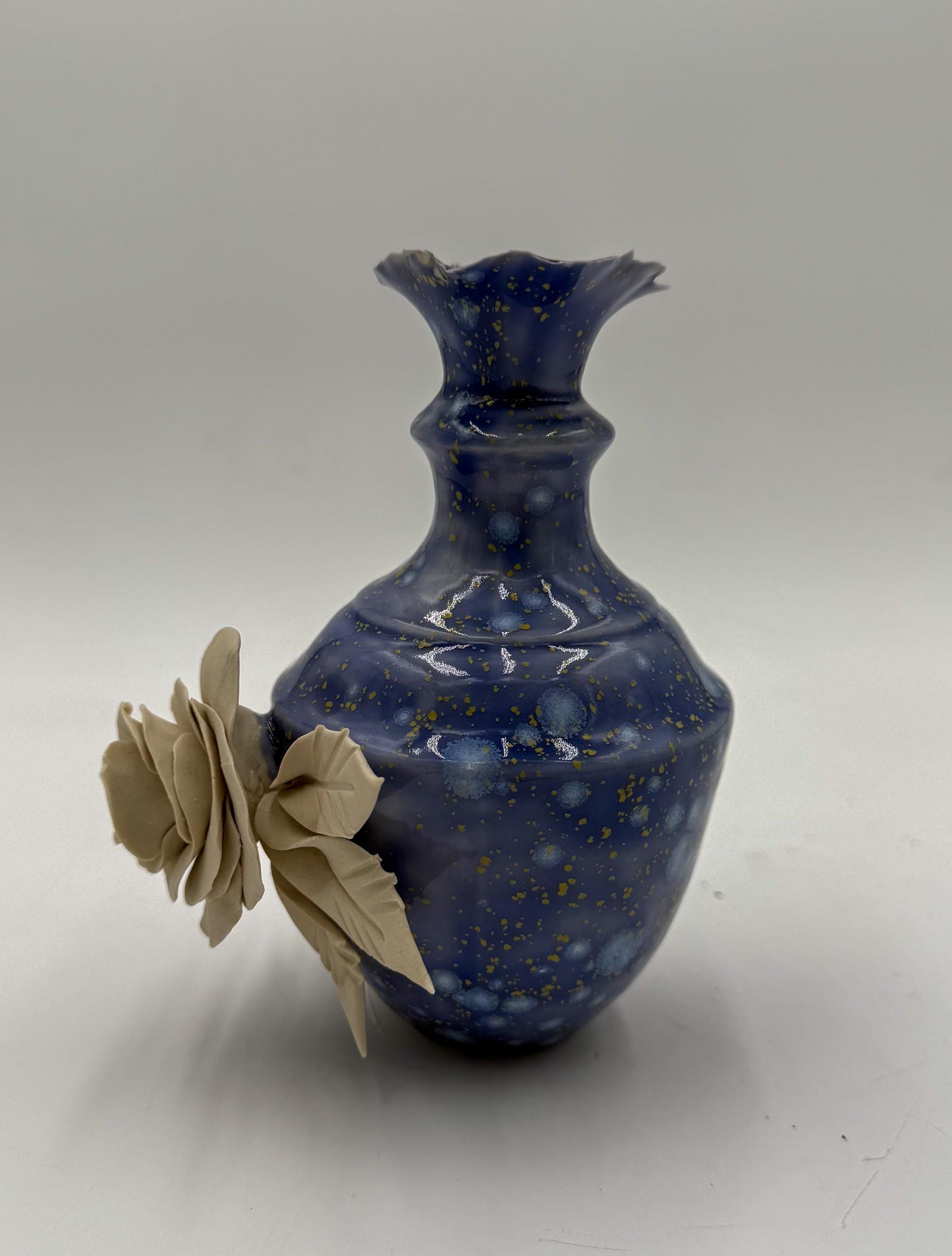 Handmade Porcelain Rose Vase: Small Ceramic Pottery Gift