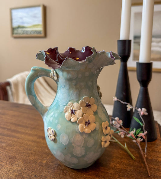 Handcrafted Porcelain Garden Vessel – Ceramic Posie Sculpture