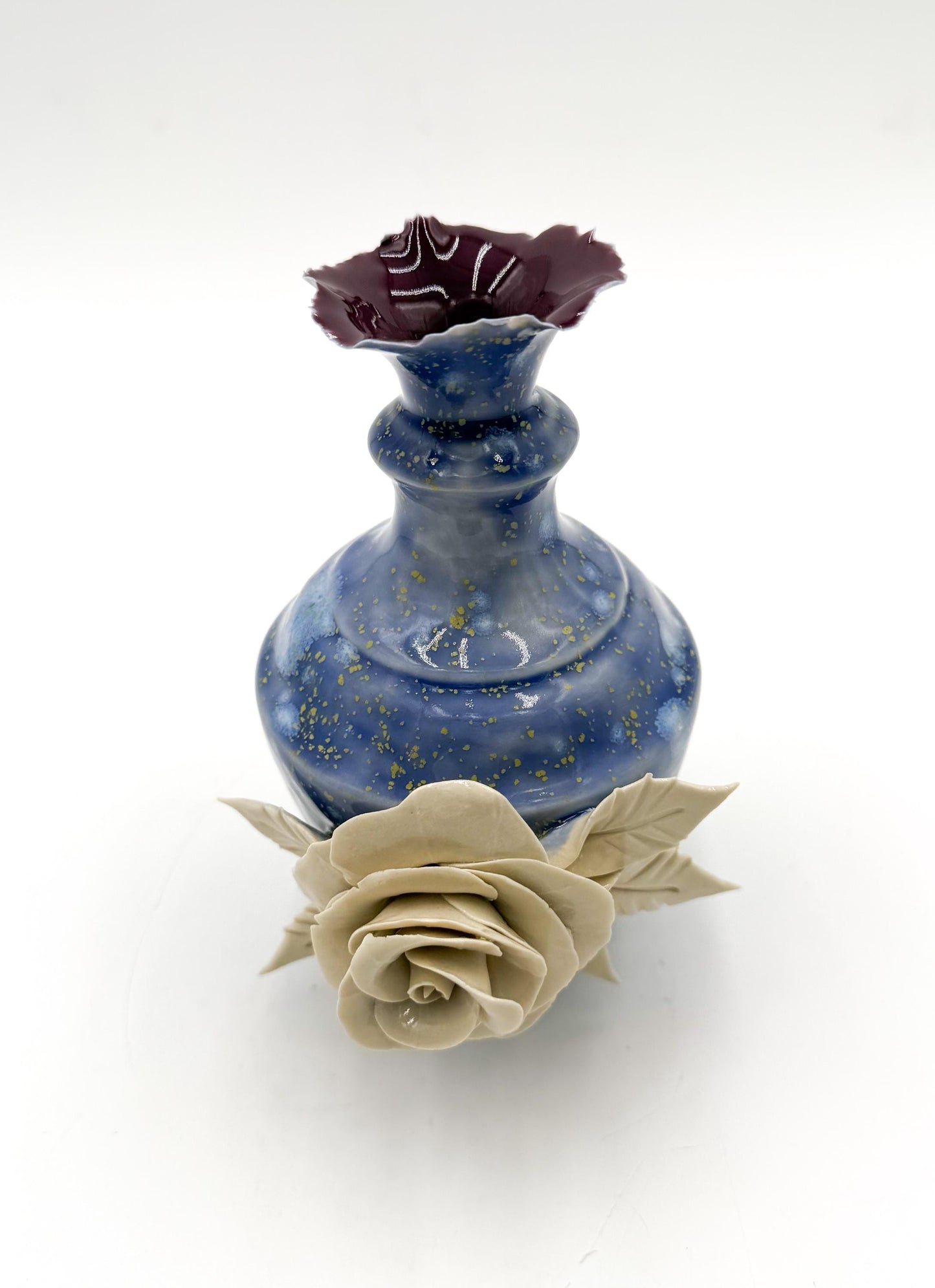 Handmade Porcelain Rose Vase: Small Ceramic Pottery Gift
