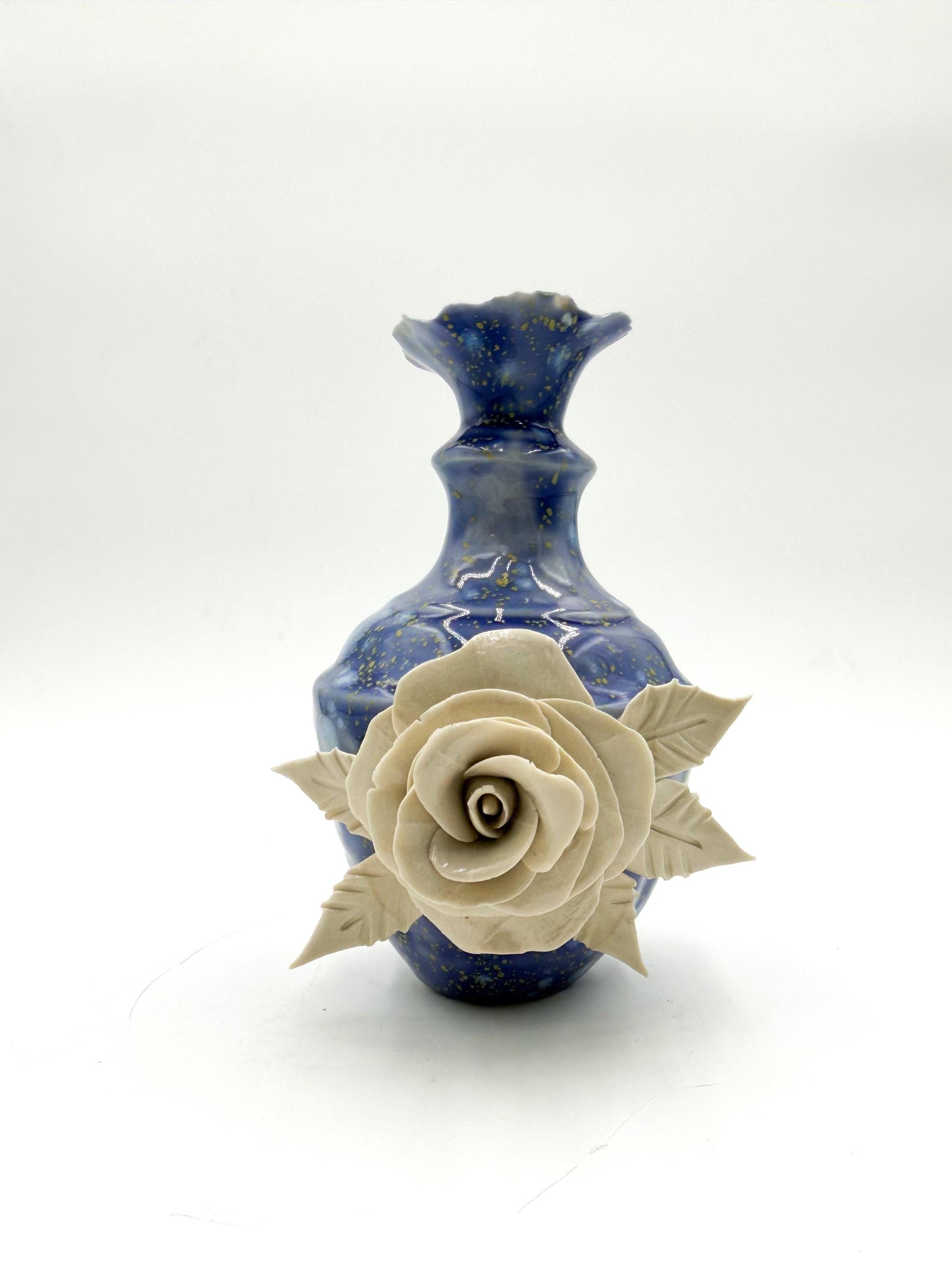 Handmade Porcelain Rose Vase: Small Ceramic Pottery Gift
