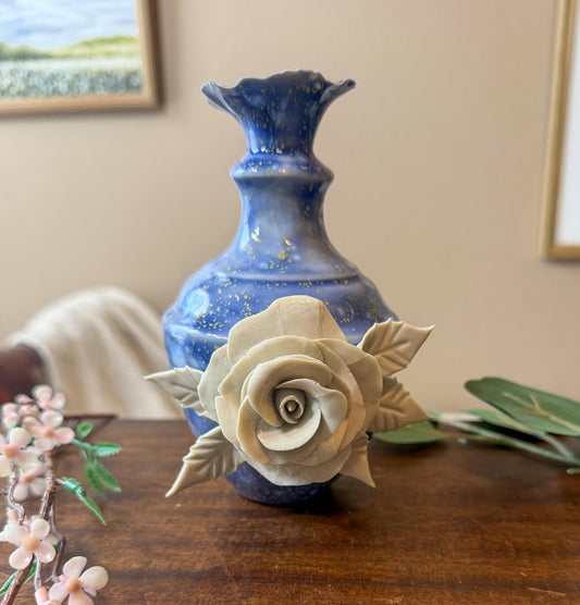 Handmade Porcelain Rose Vase: Small Ceramic Pottery Gift