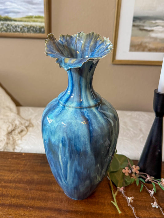 Tidal Series : Undertow Deepening - Ceramic Ocean Vessel, Ocean inspired Sculpture